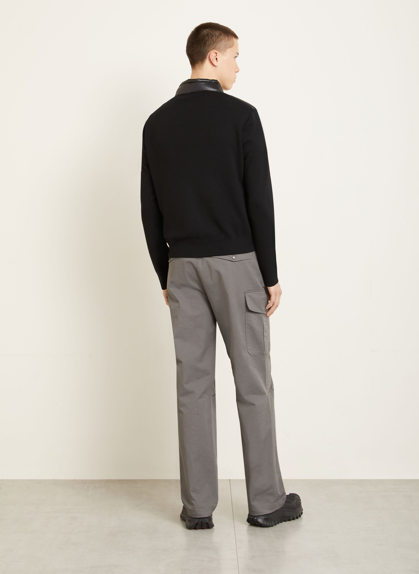 MONCLER Daunenjacke im Materialmix: SCHWARZ