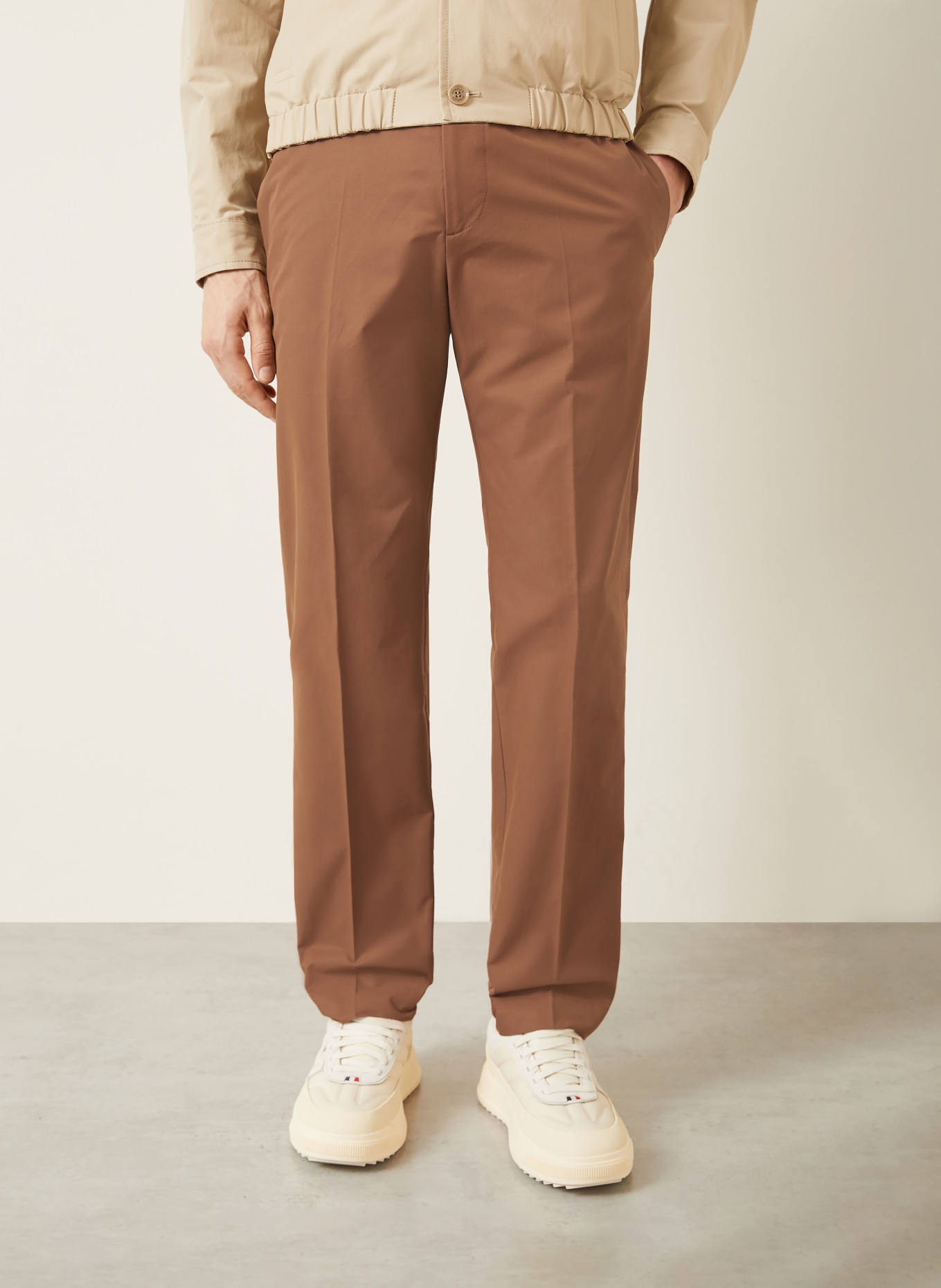 MONCLER Slim fit pants: COGNAC