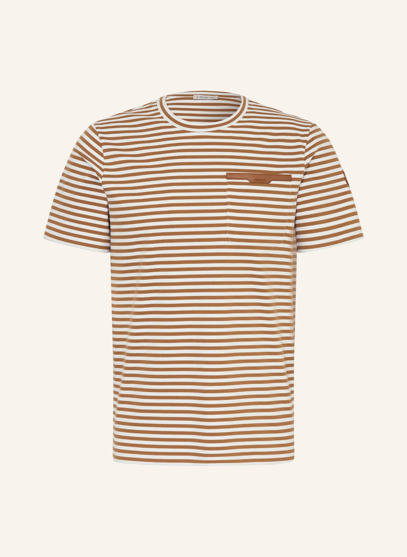 MONCLER T-Shirt: COGNAC / WEISS