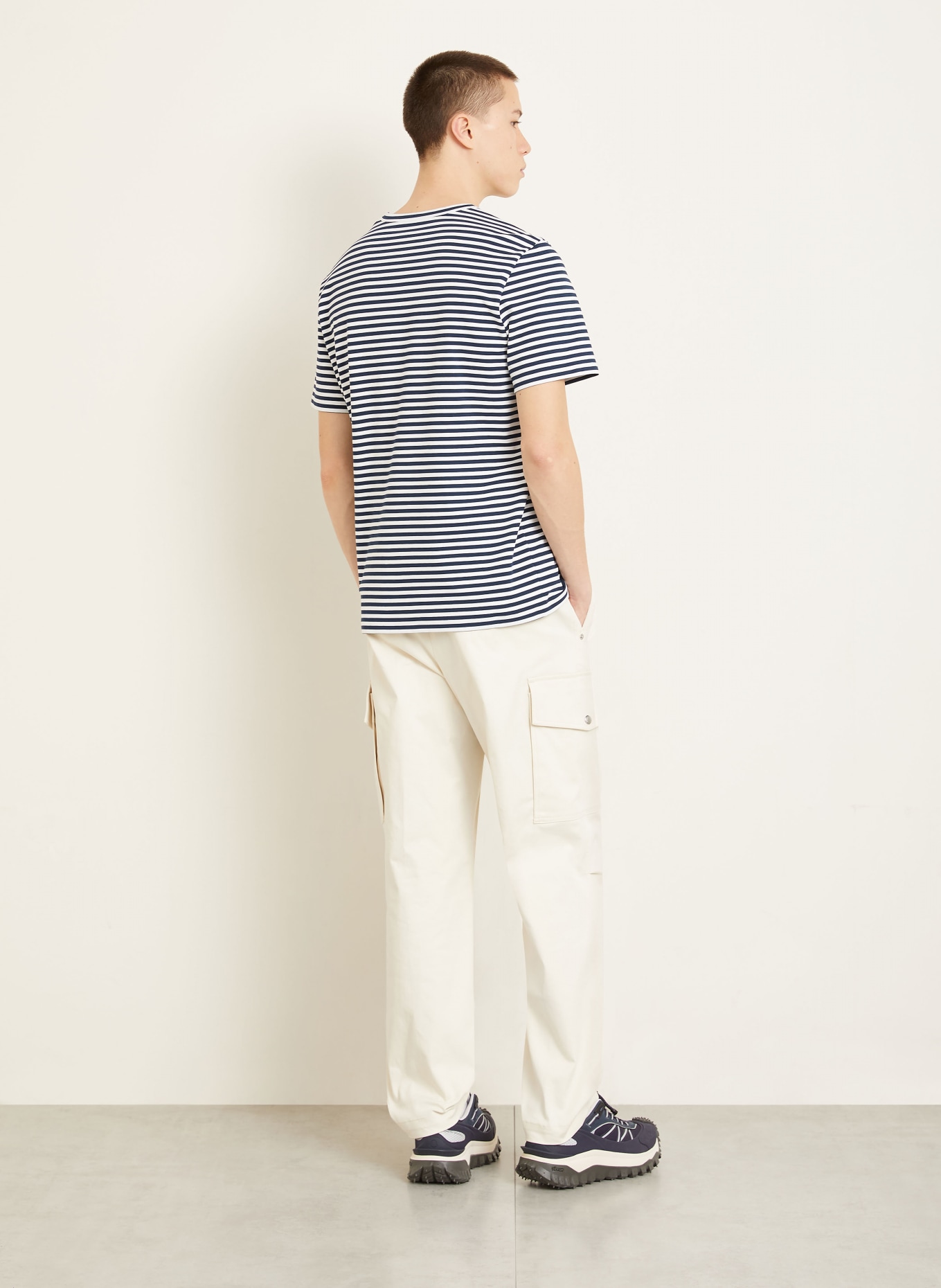 MONCLER T-Shirt: DUNKELBLAU / WEISS