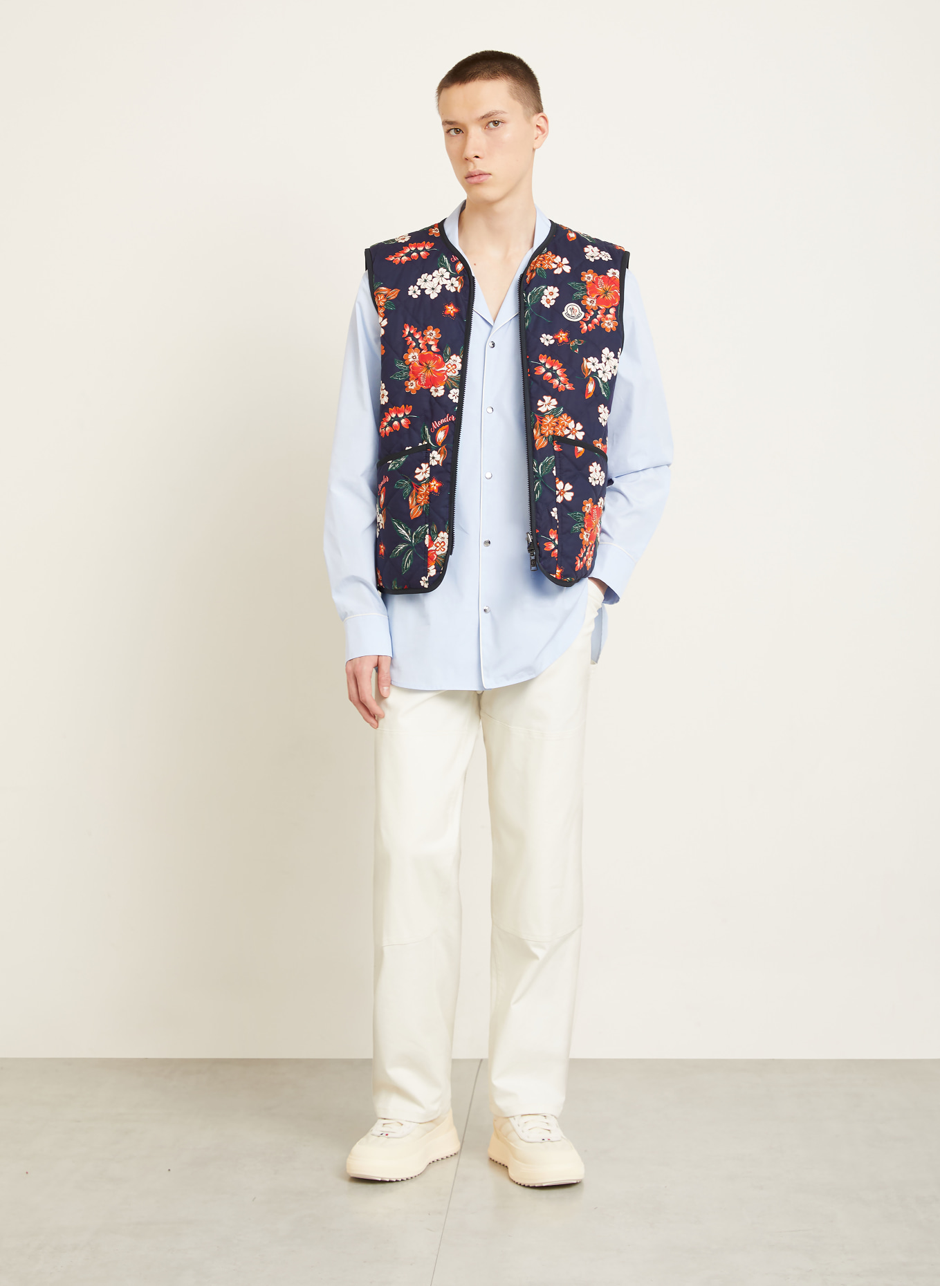 MONCLER Daunenweste FRANQUI zum Wenden: DUNKELBLAU / ROT / DUNKELGRÜN