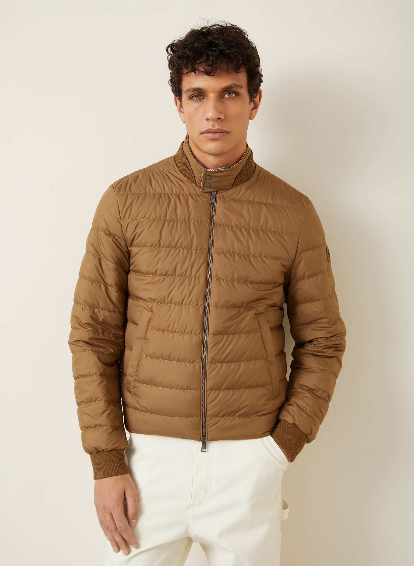 MONCLER Daunenblouson ALMOGORDO: COGNAC / HELLBRAUN / DUNKELBRAUN