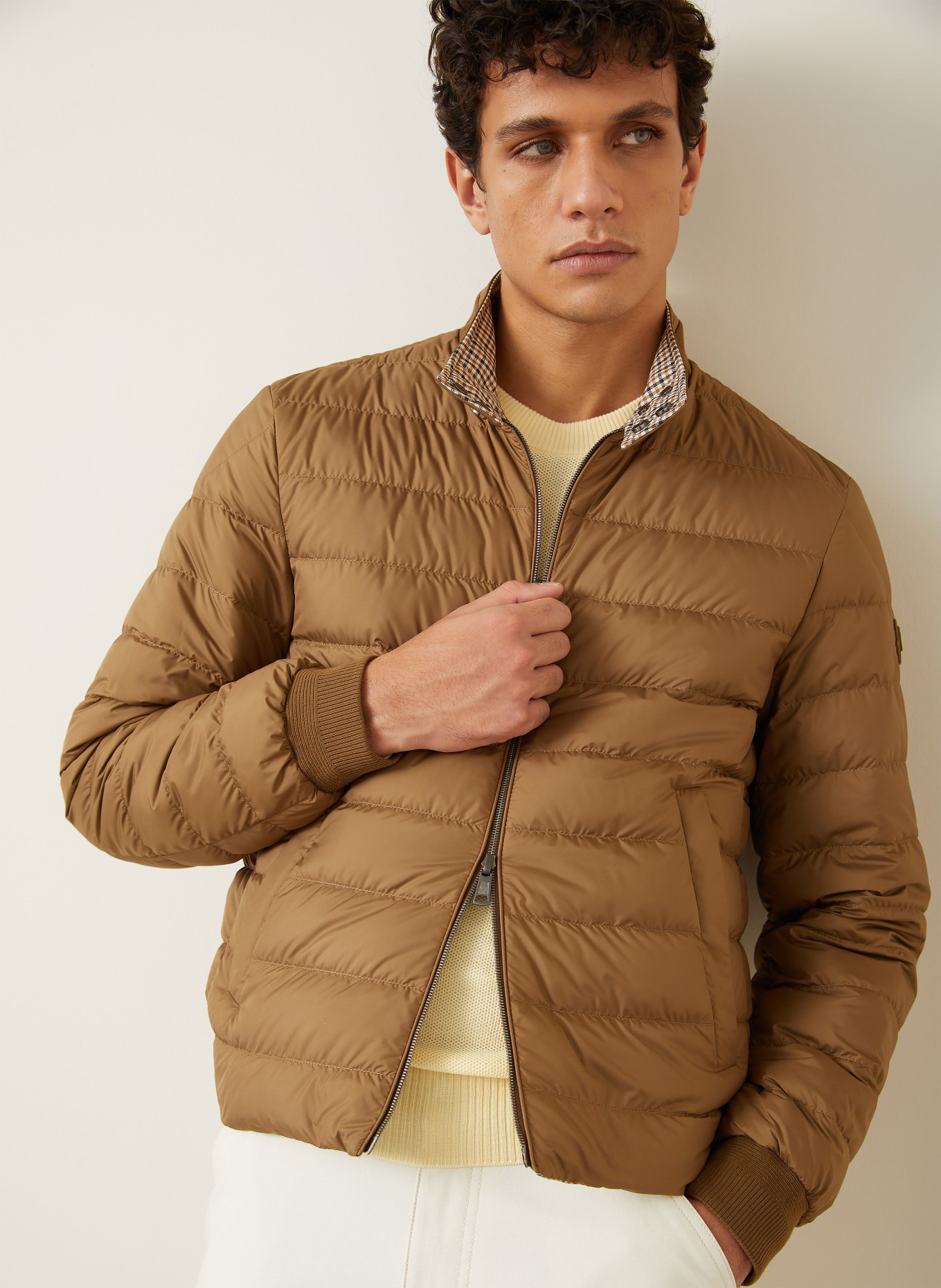 MONCLER Daunenblouson ALMOGORDO: COGNAC / HELLBRAUN / DUNKELBRAUN