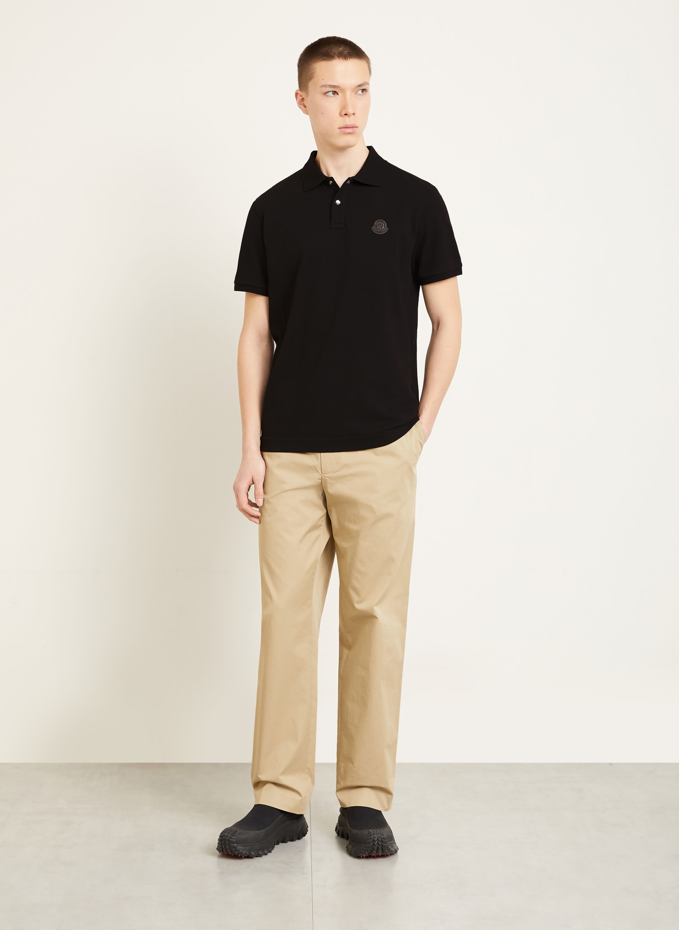 MONCLER Piqué-Poloshirt: SCHWARZ