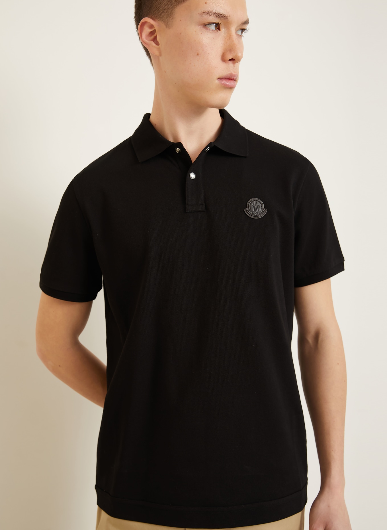 MONCLER Piqué-Poloshirt: SCHWARZ