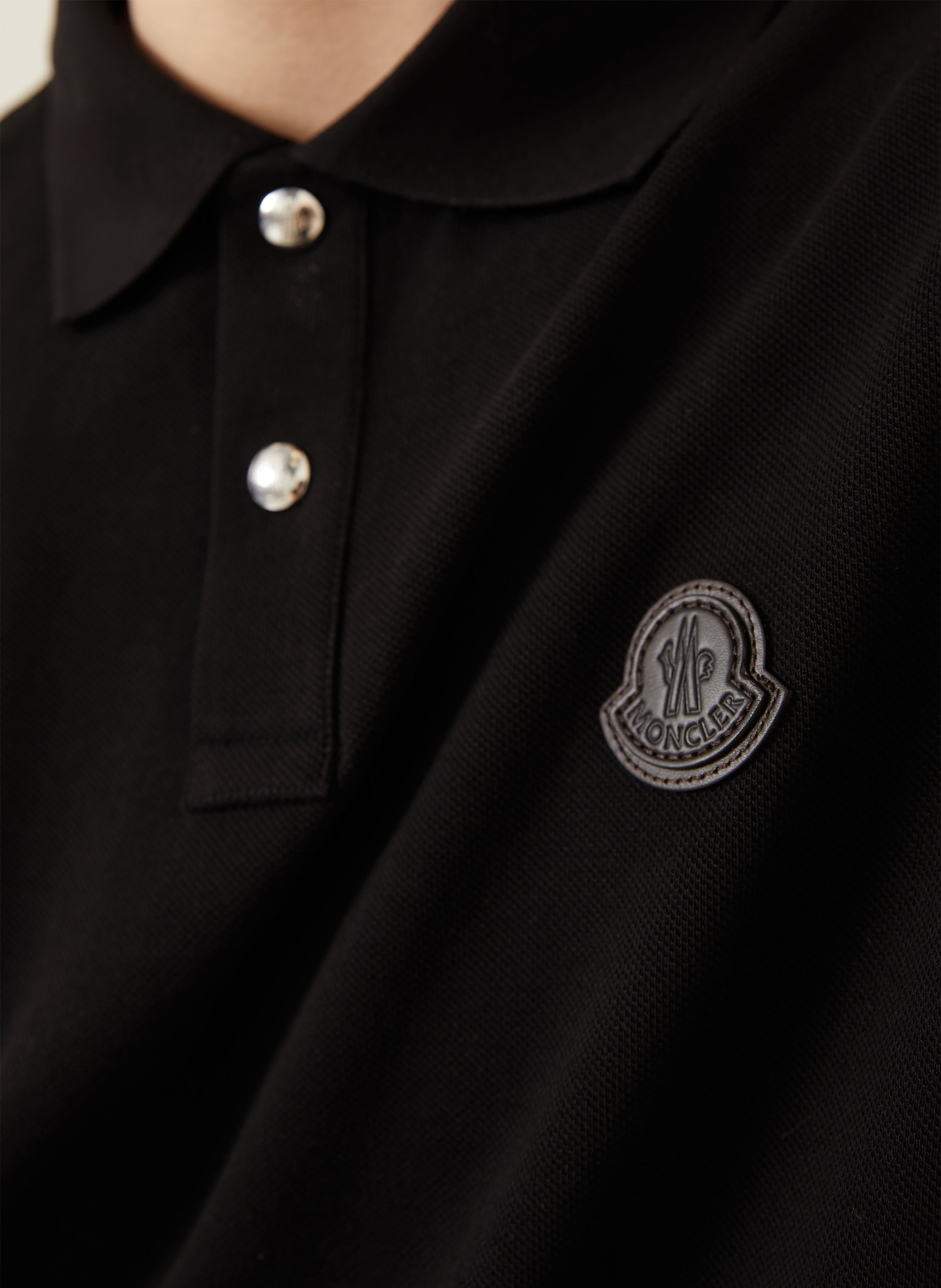 MONCLER Piqué-Poloshirt: SCHWARZ