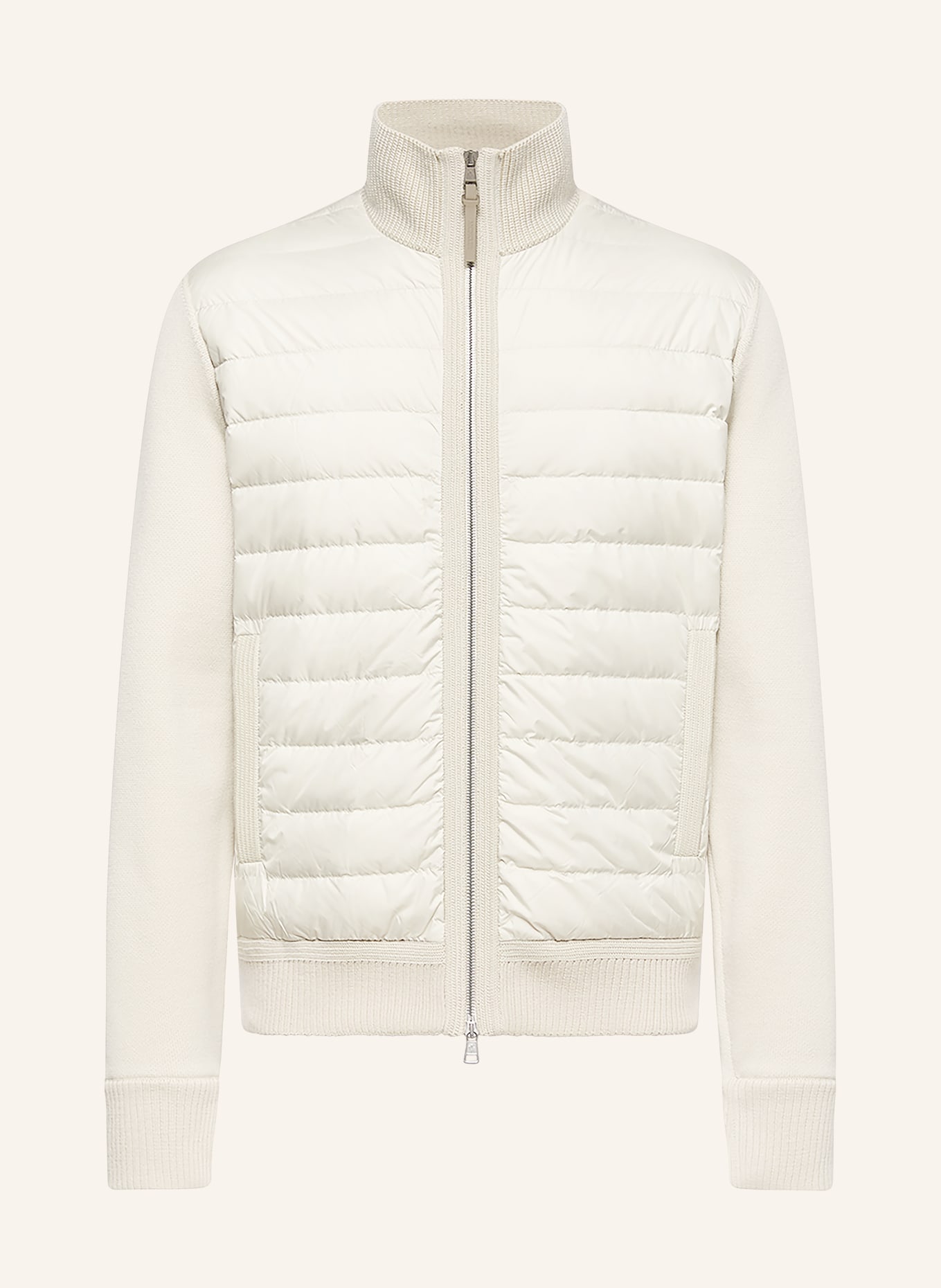 MONCLER Lightweight-Daunenjacke im Materialmix: BEIGE