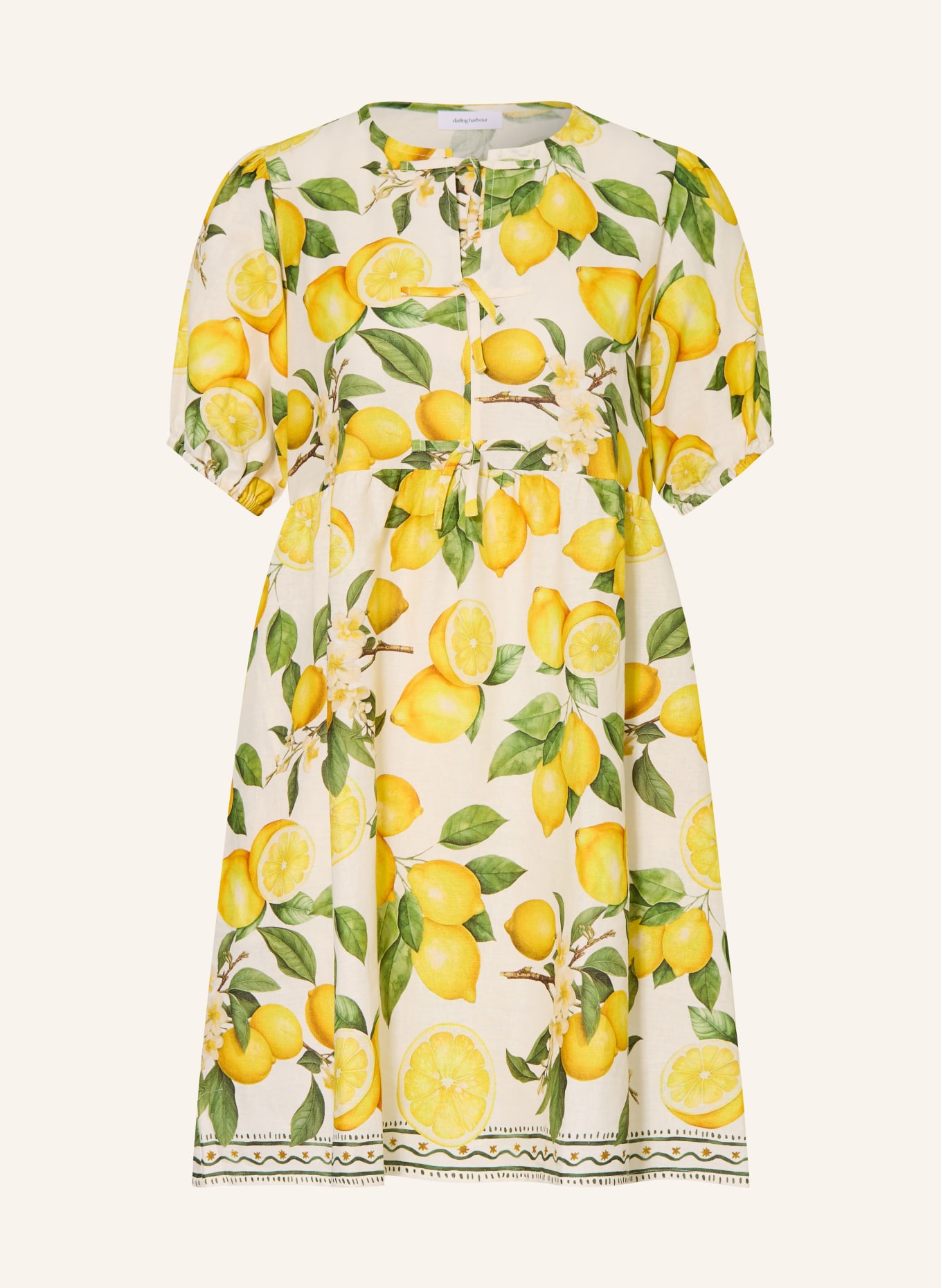 darling harbour Jurk met linnen: lemon print