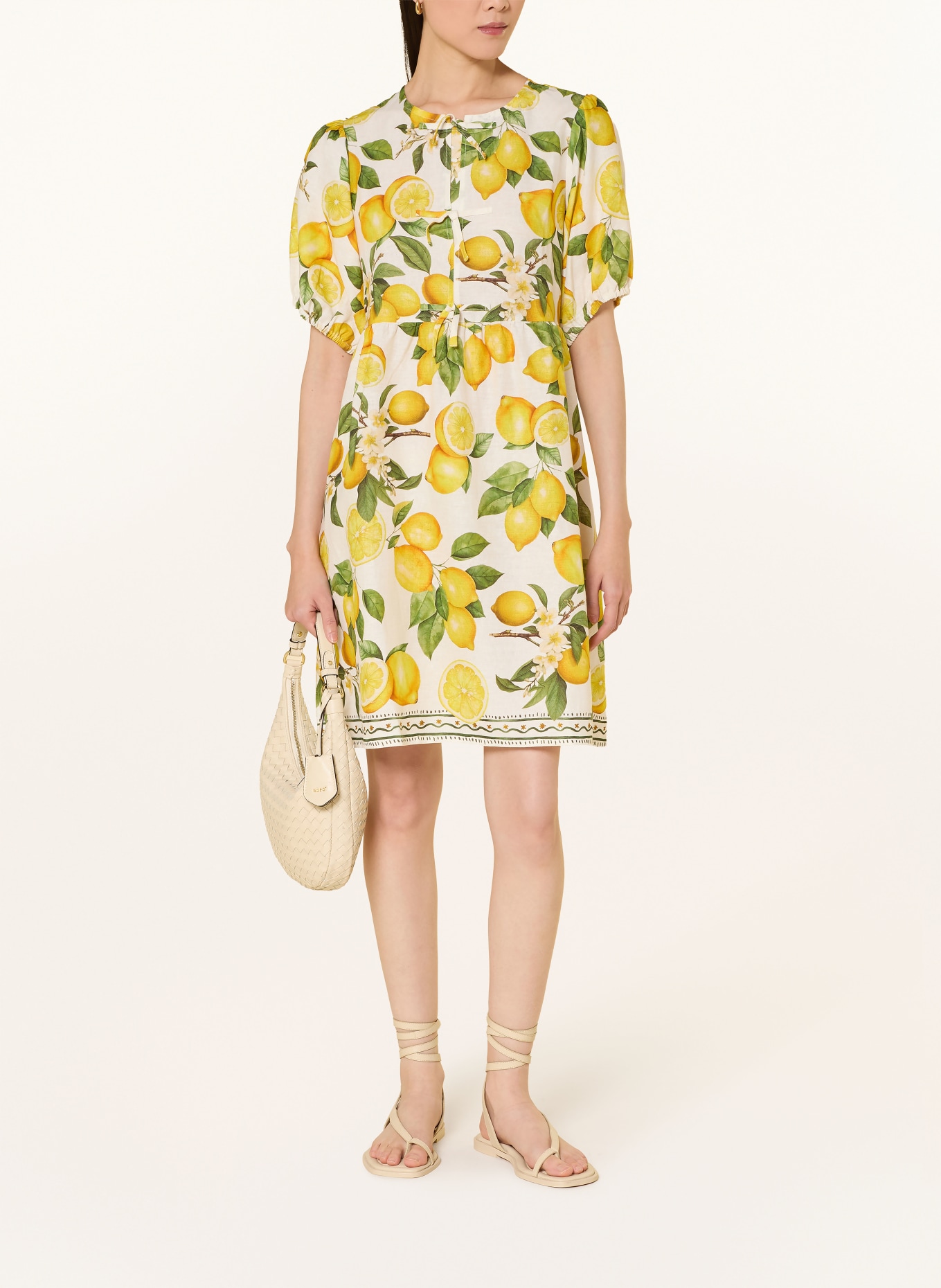 darling harbour Jurk met linnen: lemon print