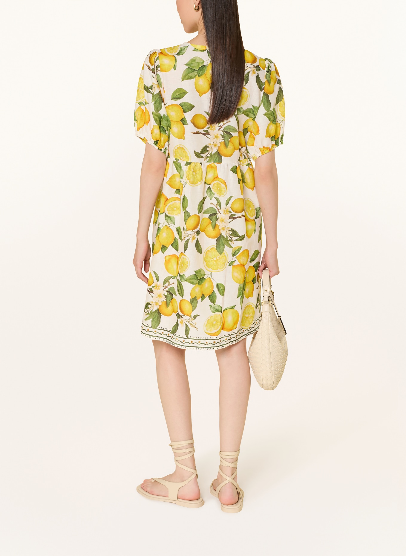 darling harbour Jurk met linnen: lemon print