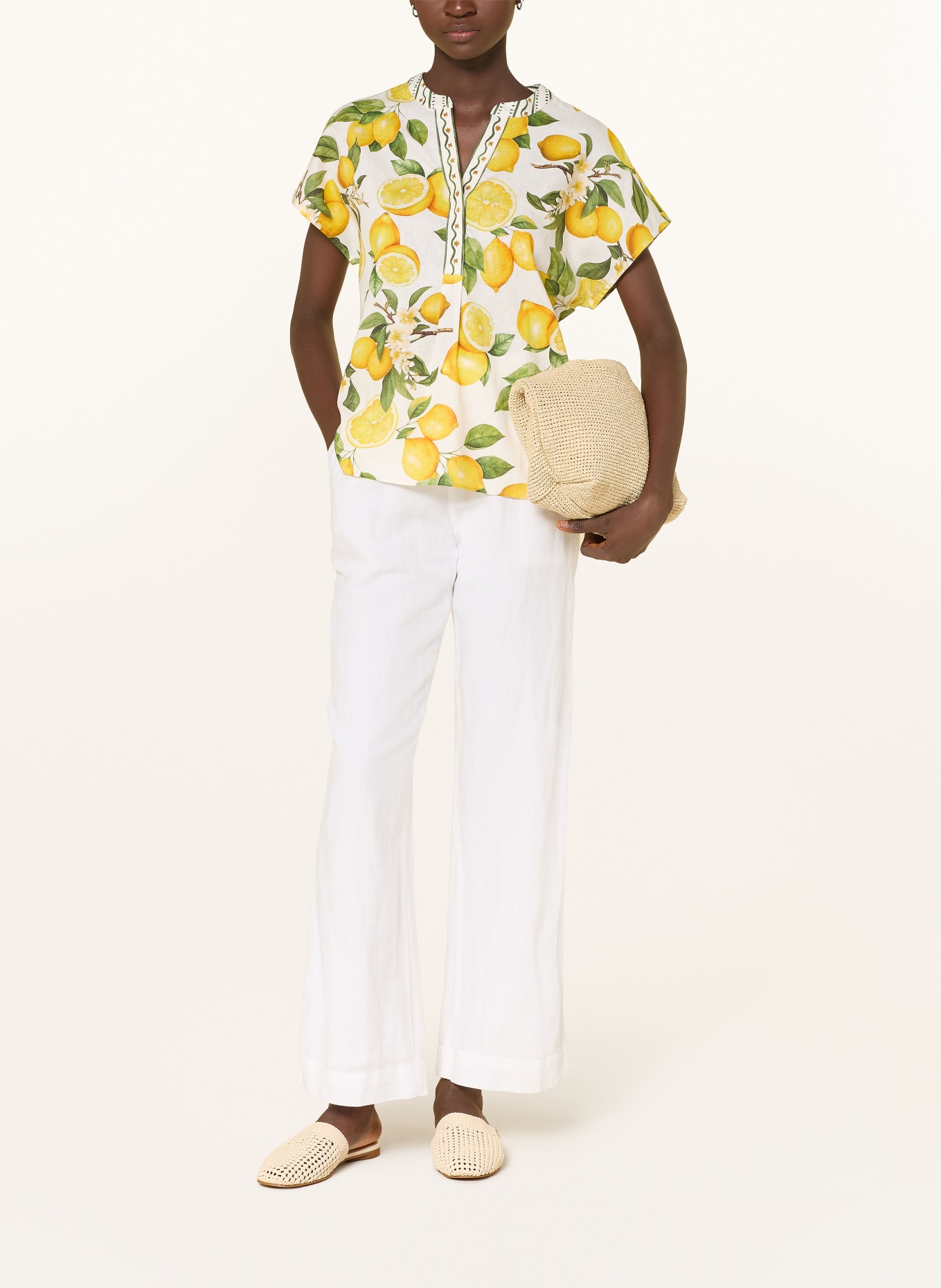 darling harbour Blouse met linnen: lemon print