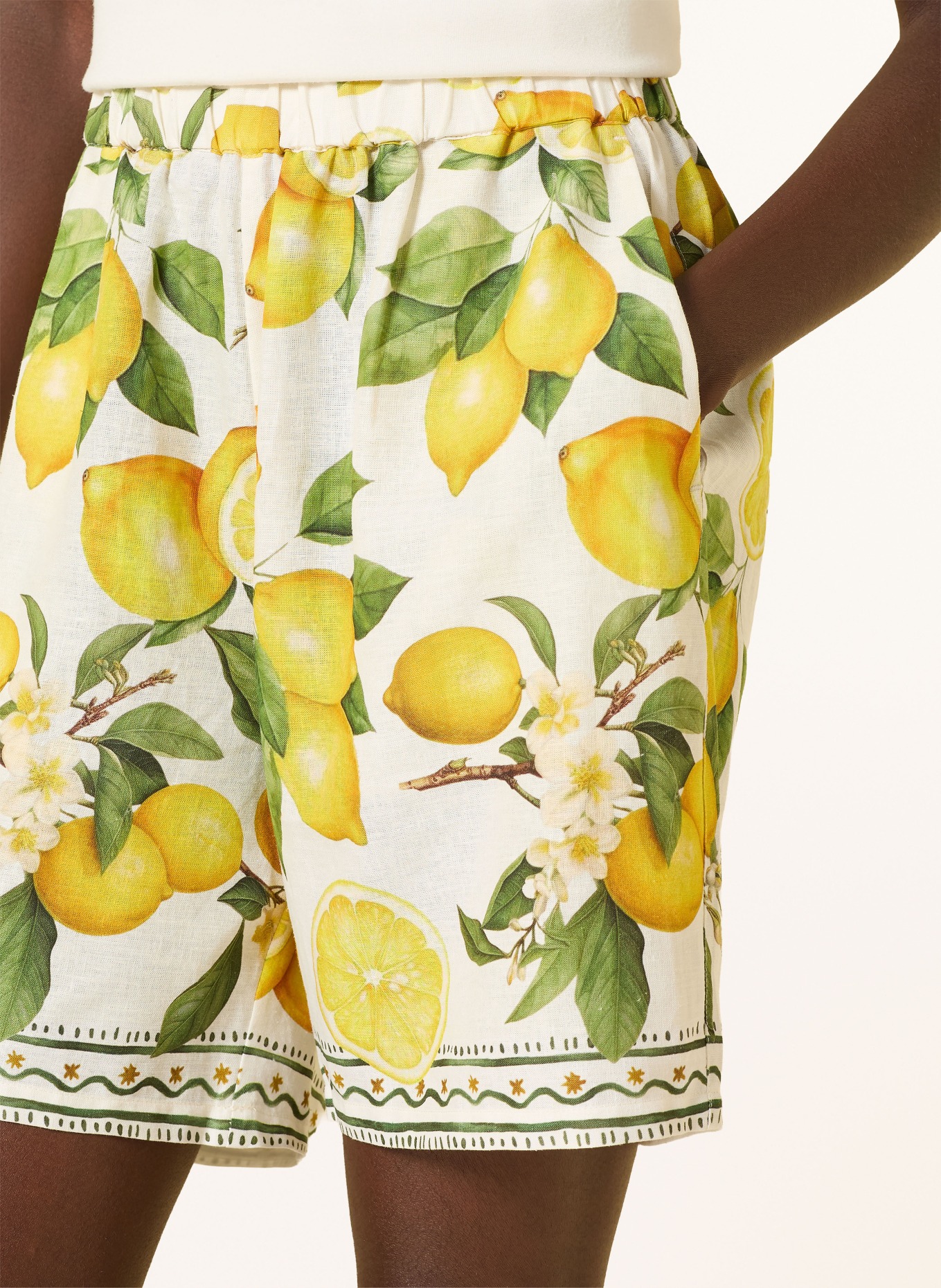 darling harbour Shorts met linnen: lemon print