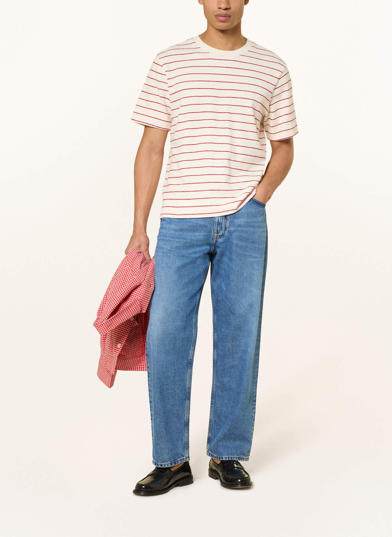 NN.07 Koszulka PEDRO: BEŻOWY / CZERWONY