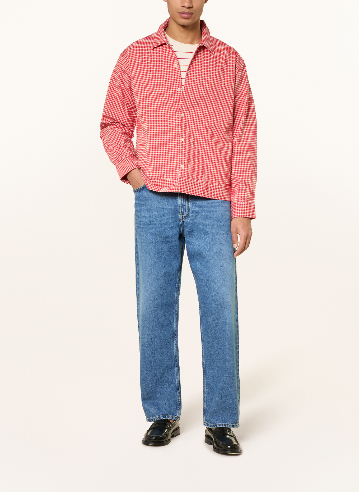 NN.07 Koszula REED Comfort Fit: CZERWONY / KREMOWY