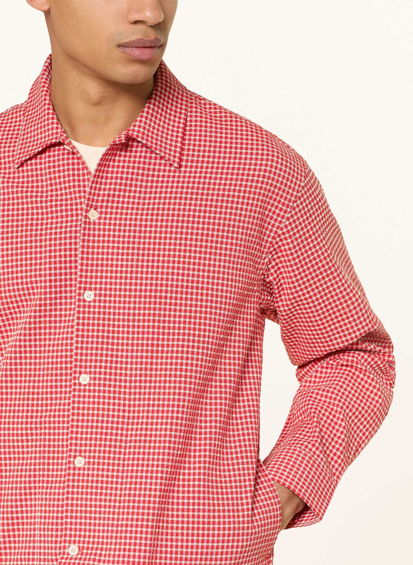 NN.07 Koszula REED Comfort Fit: CZERWONY / KREMOWY