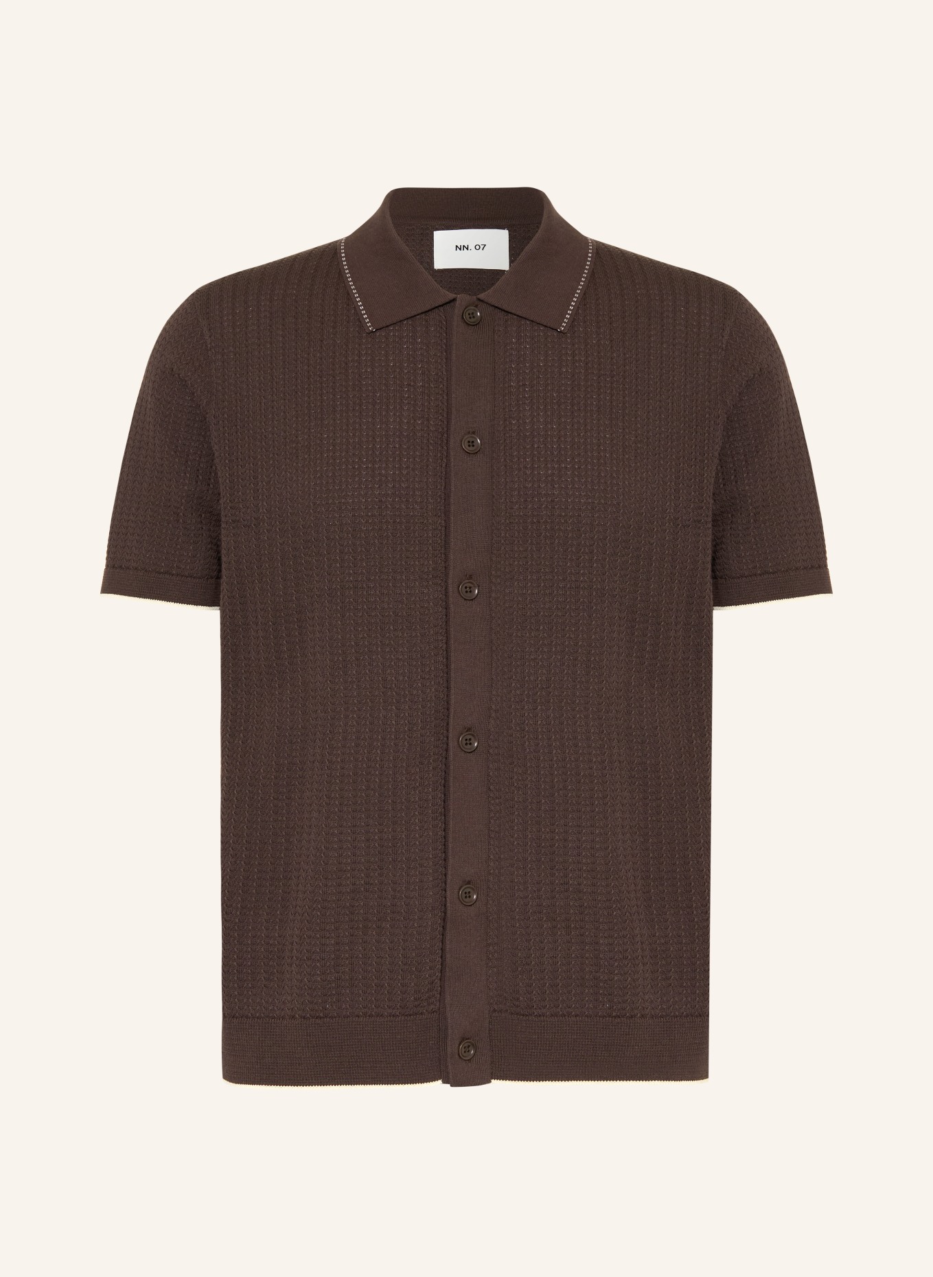 NN.07 Strickhemd NALO Regular Fit: DUNKELBRAUN