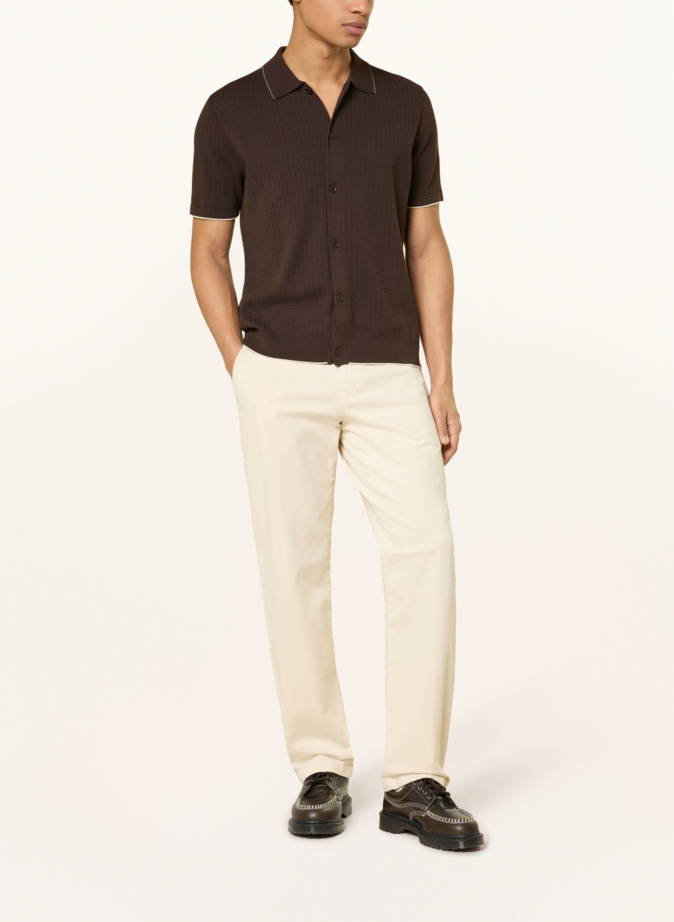 NN.07 Strickhemd NALO Regular Fit: DUNKELBRAUN