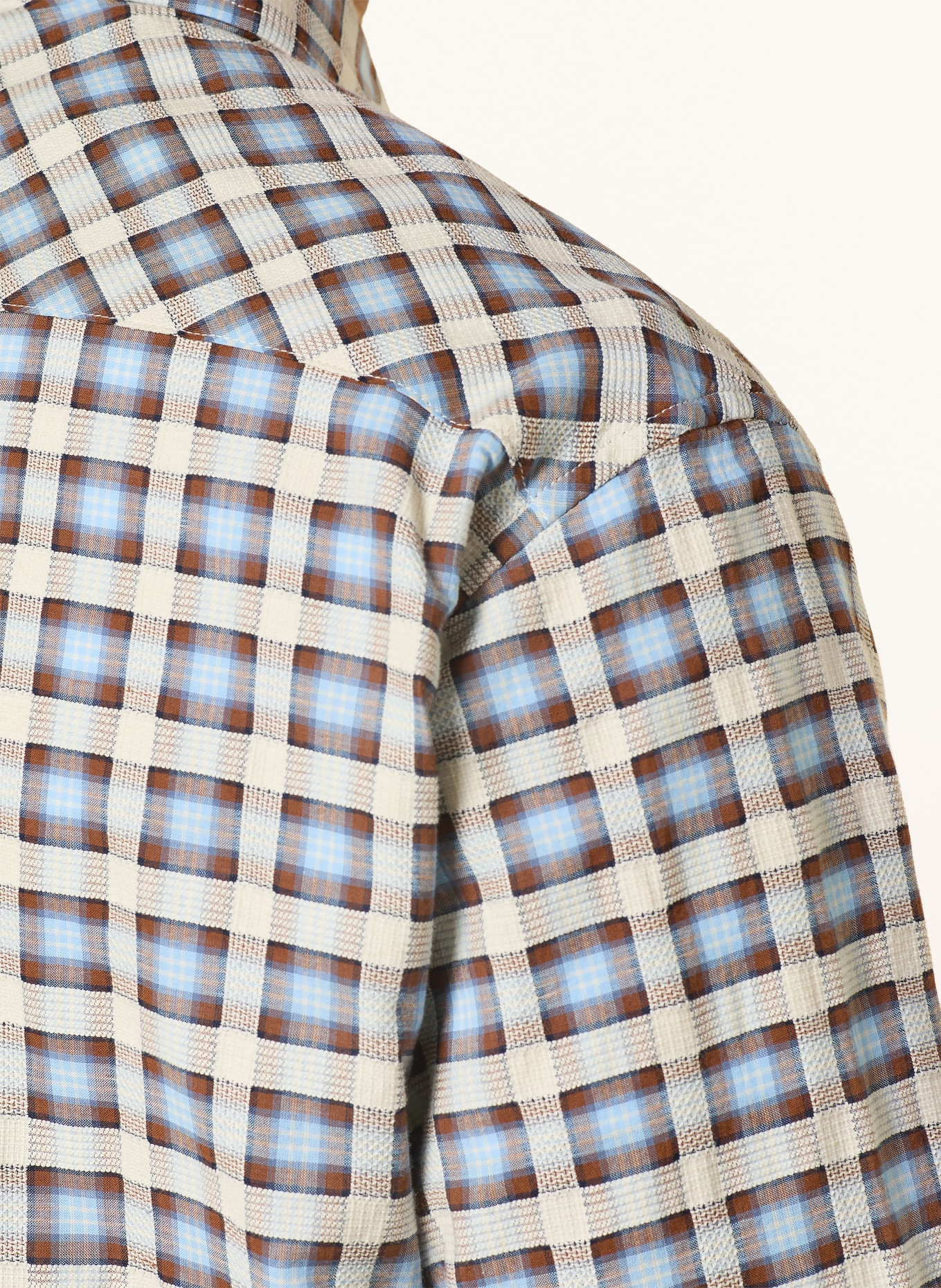 NN.07 Hemd DEON Comfort Fit: BEIGE / BRAUN / HELLBLAU