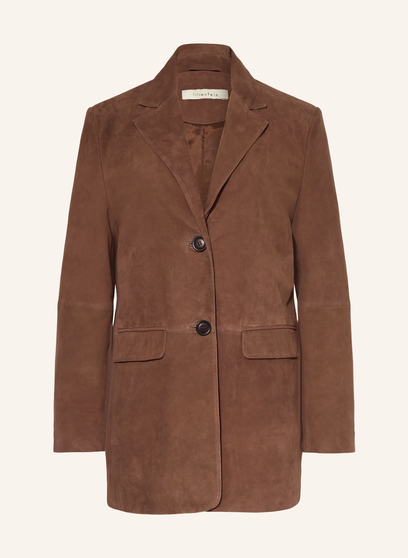 lilienfels Longblazer aus Leder: BRAUN