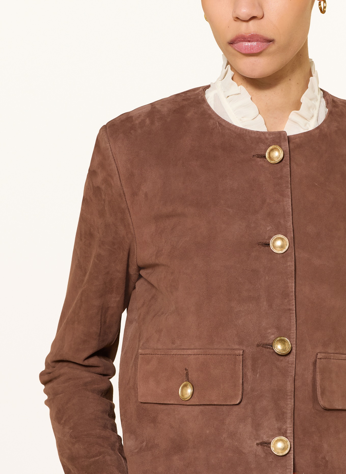 lilienfels leather jacket: BROWN / GOLD