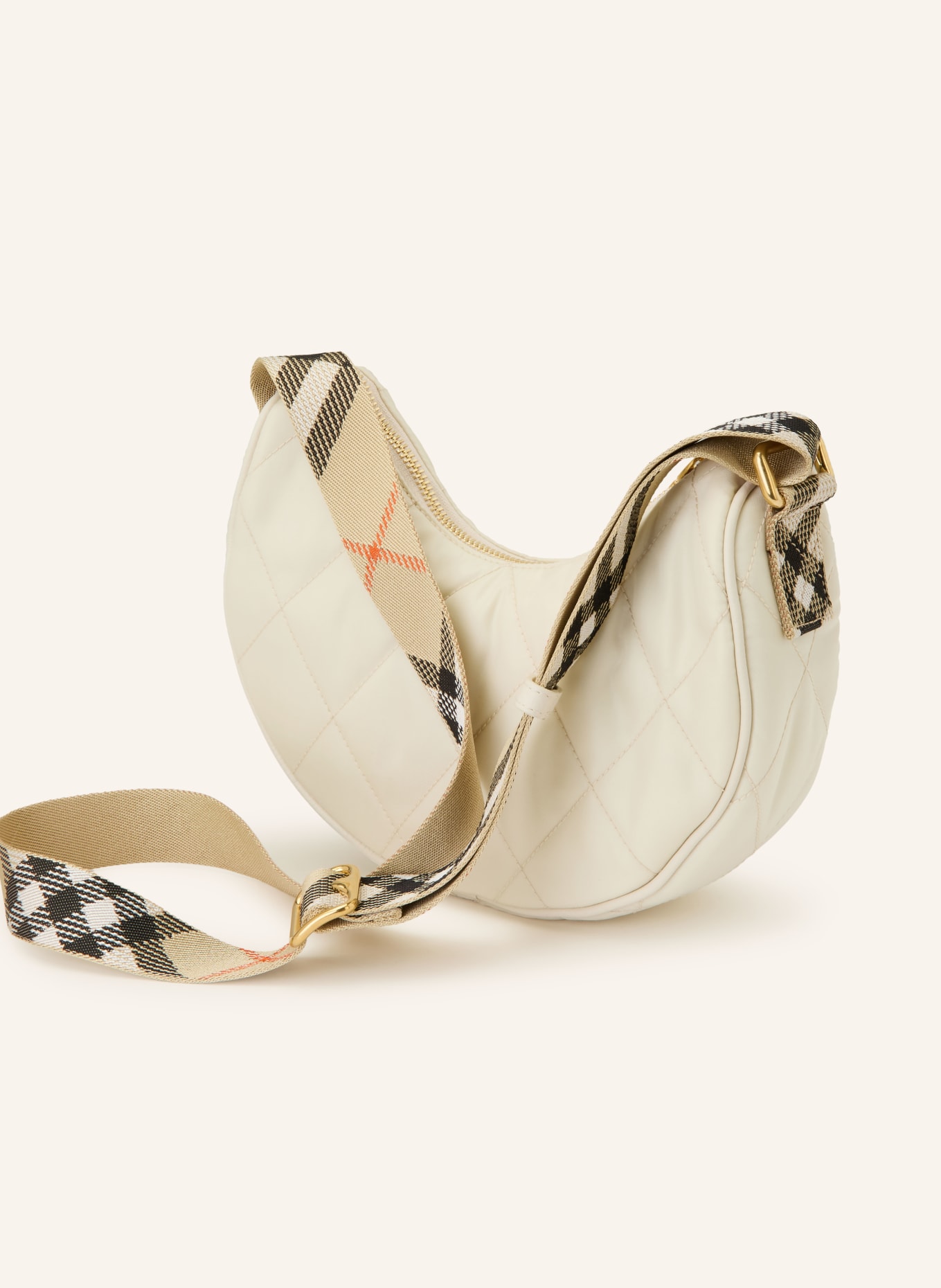 BURBERRY Torba na ramię HORSESHOE: ECRU / ZŁOTY / BEŻOWY