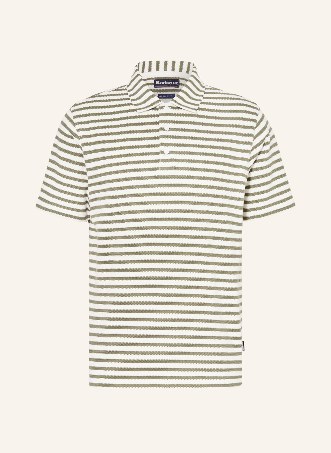 Barbour Tricou polo din tricot FARLAM: CREM / OLIV