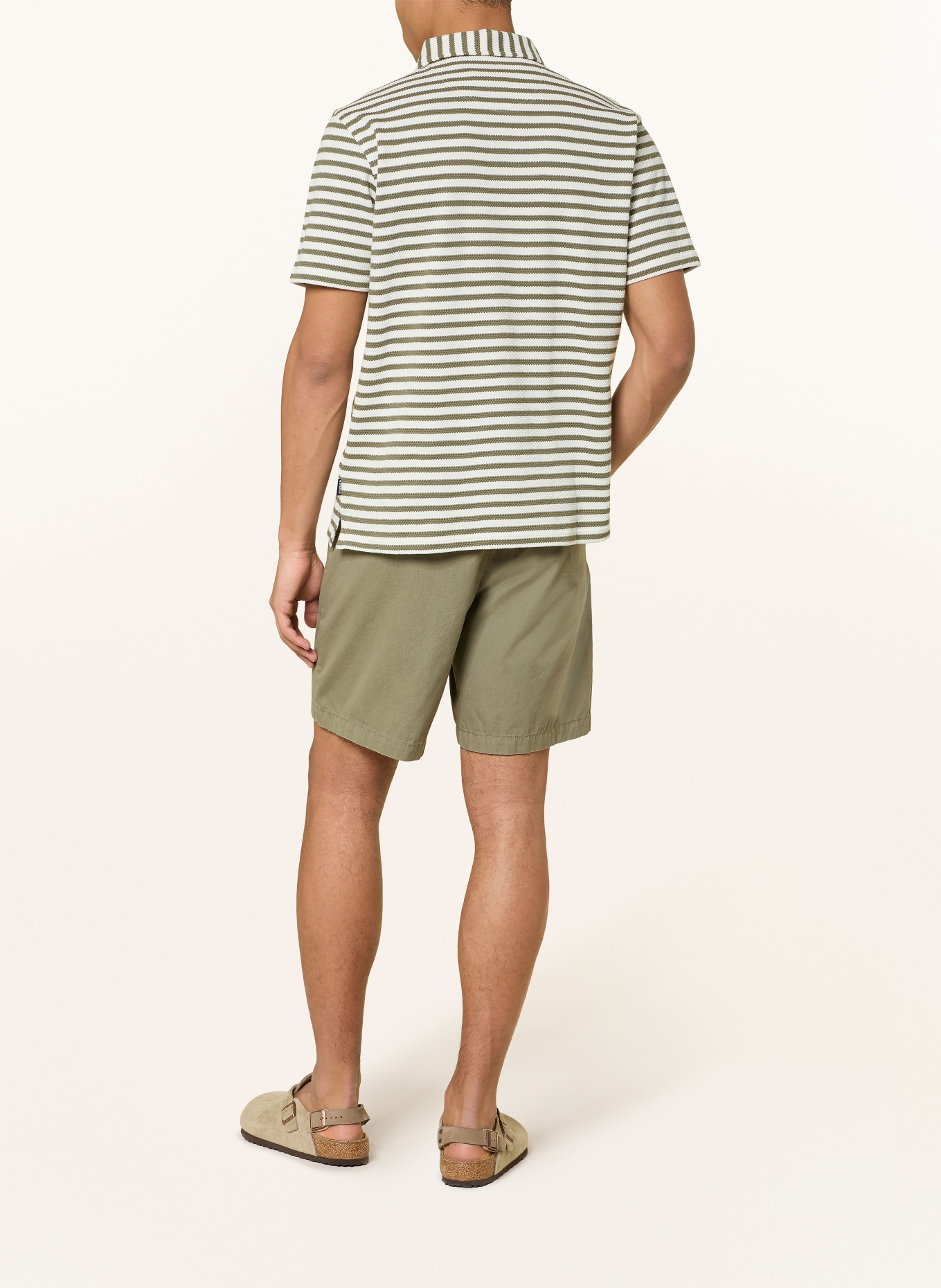 Barbour Tricou polo din tricot FARLAM: CREM / OLIV