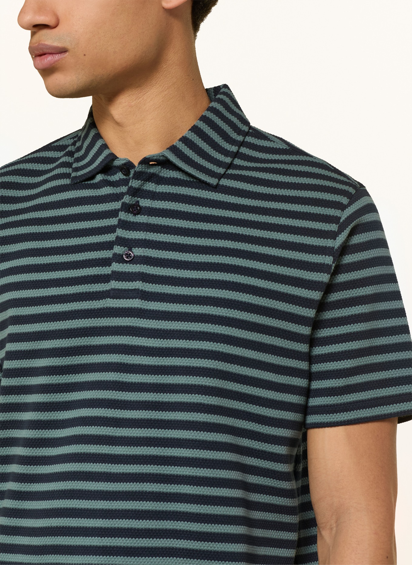 Barbour Knitted polo shirt FARLAM: DARK BLUE / TEAL