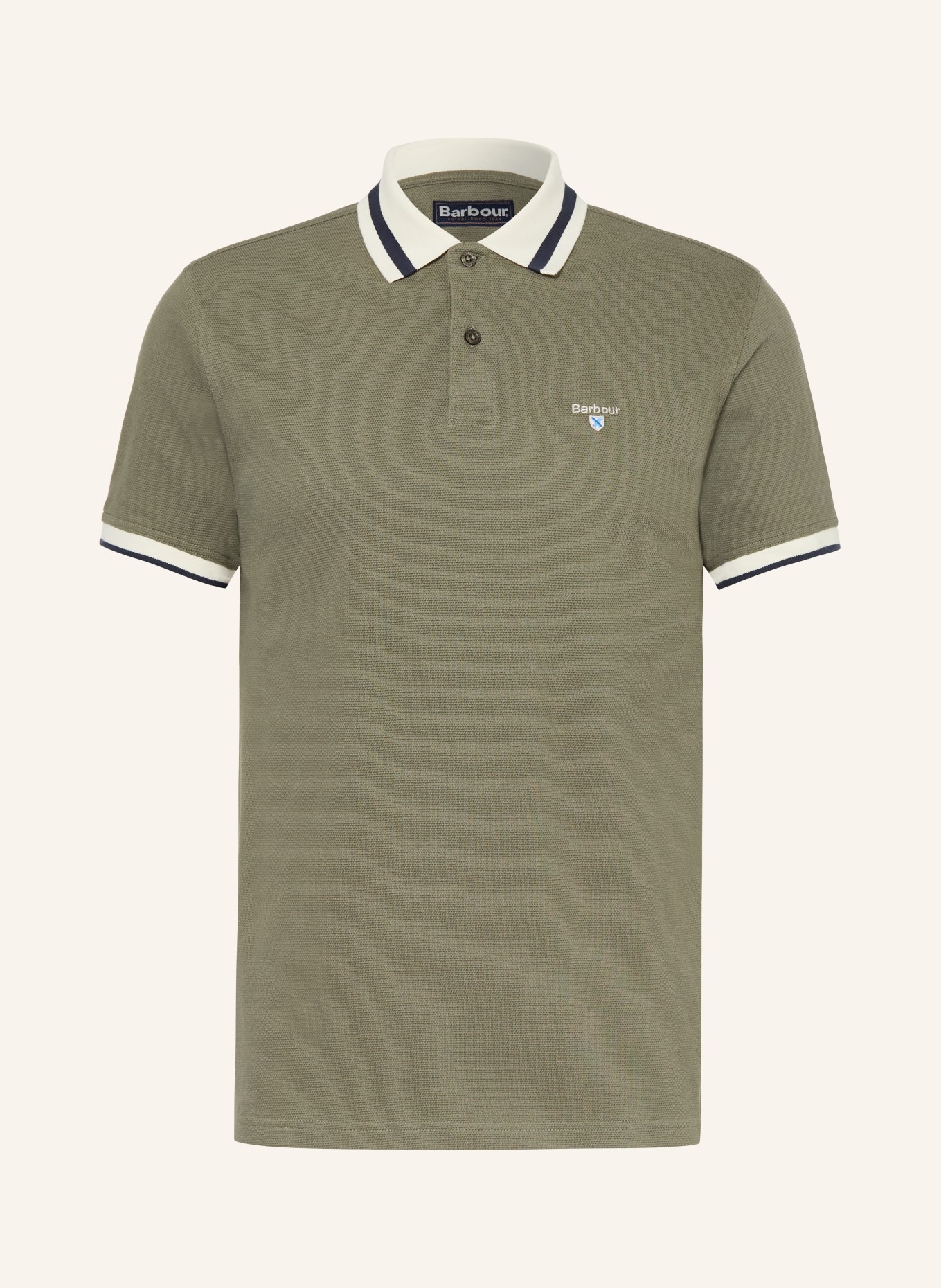 Barbour Piqué-polotröja ANTHORN: KHAKI / GRÄDDE