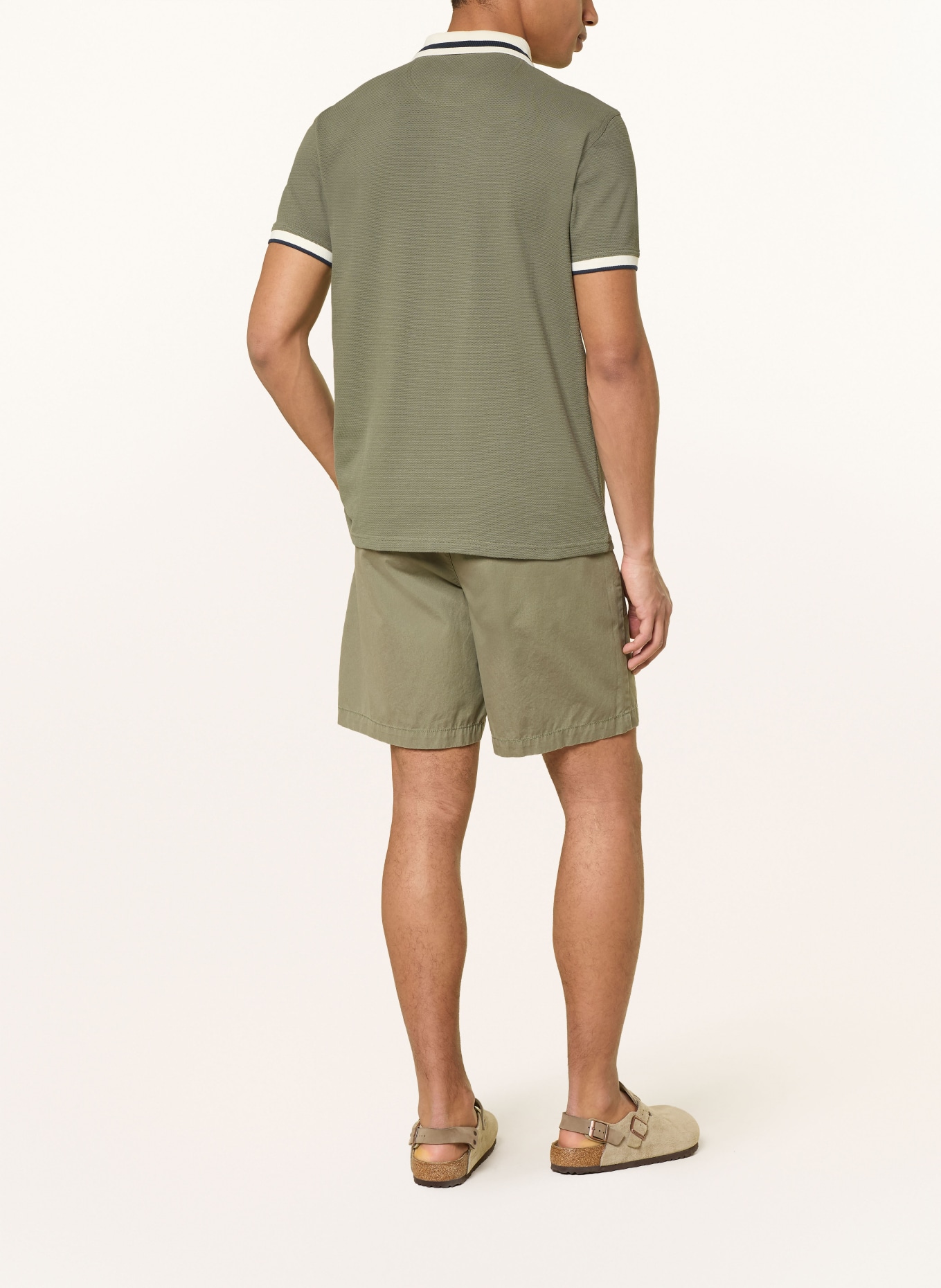 Barbour Piqué-polotröja ANTHORN: KHAKI / GRÄDDE