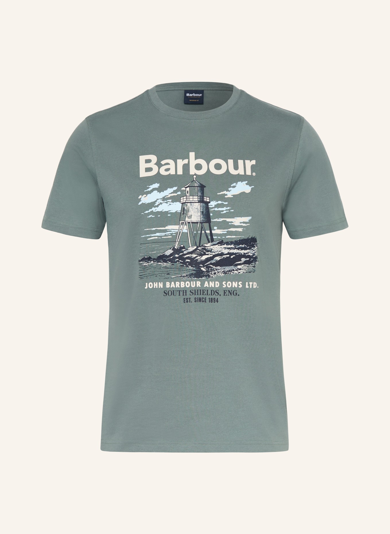 Barbour Tričko HARBOURSIDE: OLIVOVÁ / BÉŽOVÁ / TMAVĚ MODRÁ