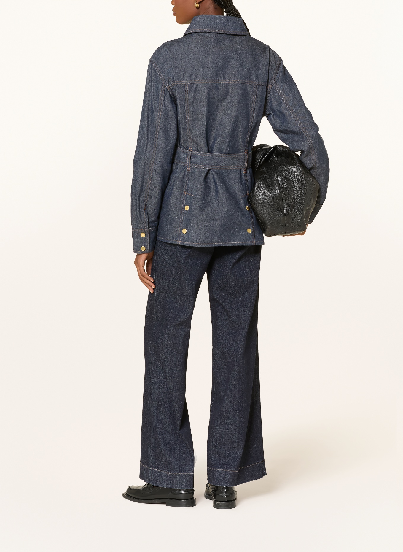 BARBOUR INTERNATIONAL Jachetă din denim: ALBASTRU ÎNCHIS / AUR / PORTOCALIU ÎNCHIS