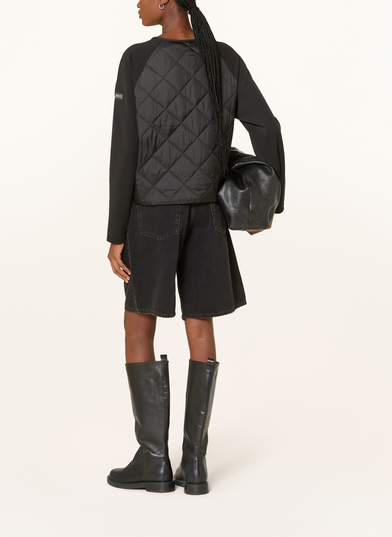 BARBOUR INTERNATIONAL Quiltad jacka SEREN i materialmix: SVART