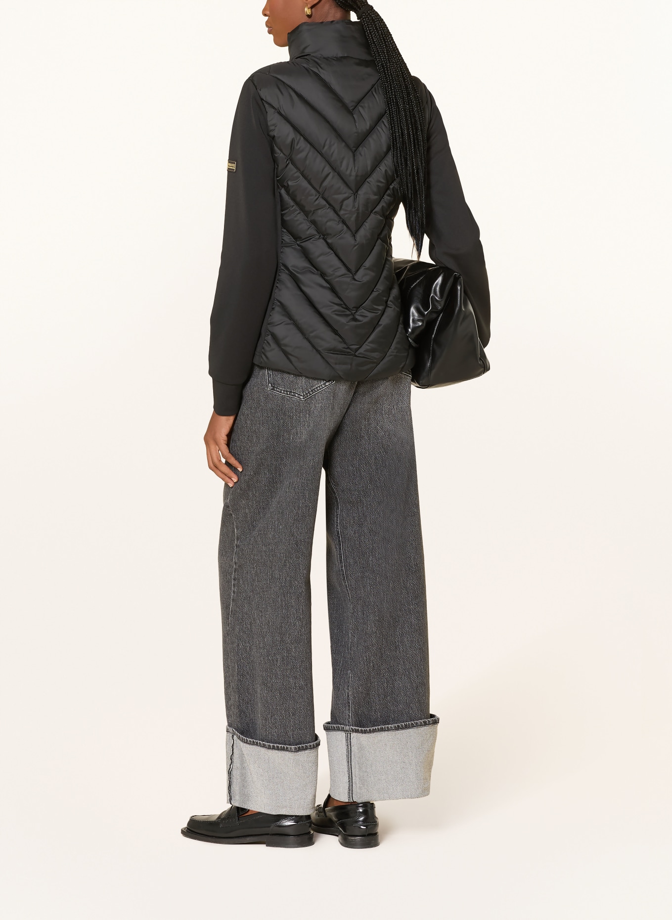 BARBOUR INTERNATIONAL Jacheta matlasată LUXARA din material mixt: NEGRU