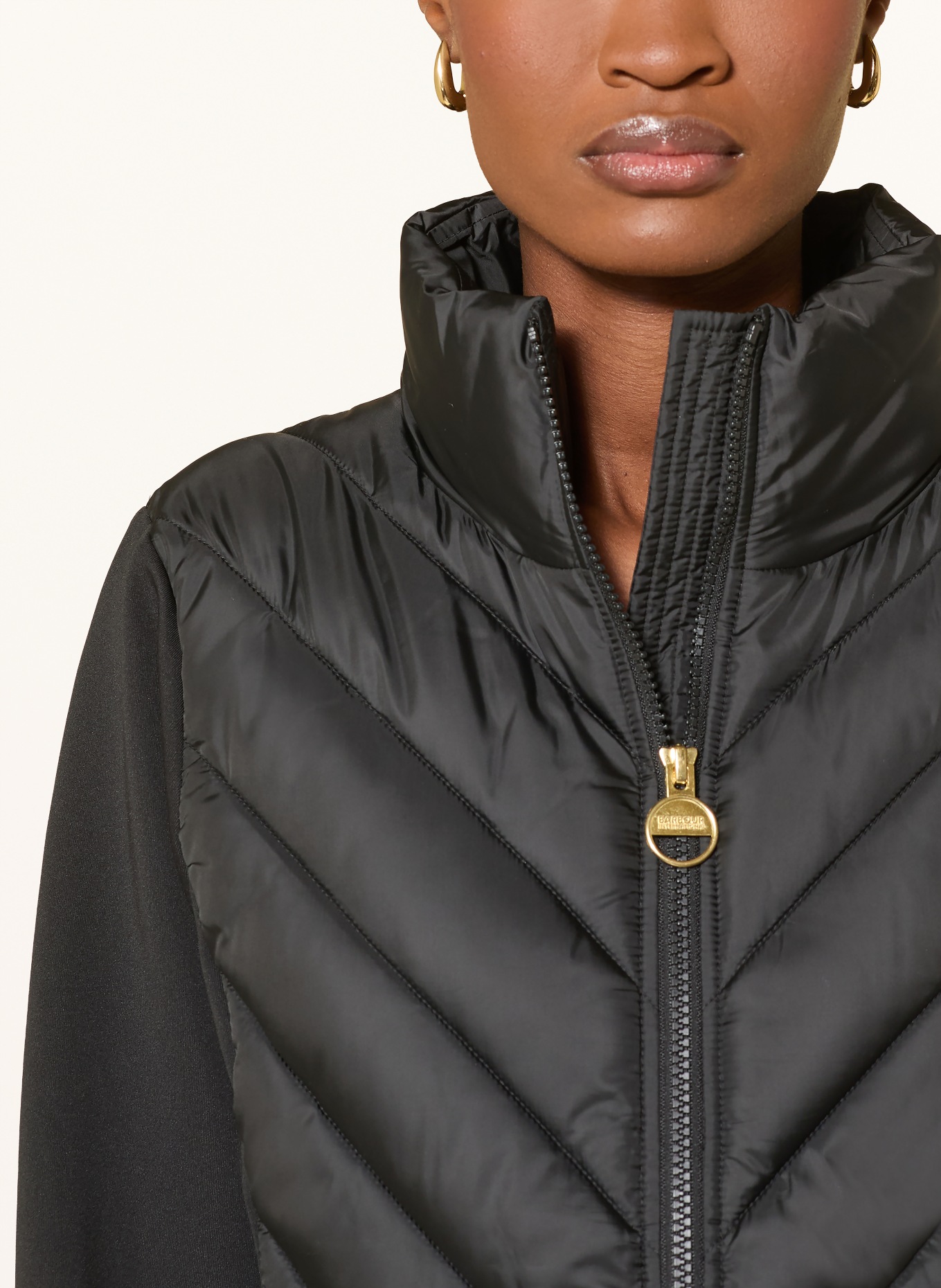 BARBOUR INTERNATIONAL Jacheta matlasată LUXARA din material mixt: NEGRU