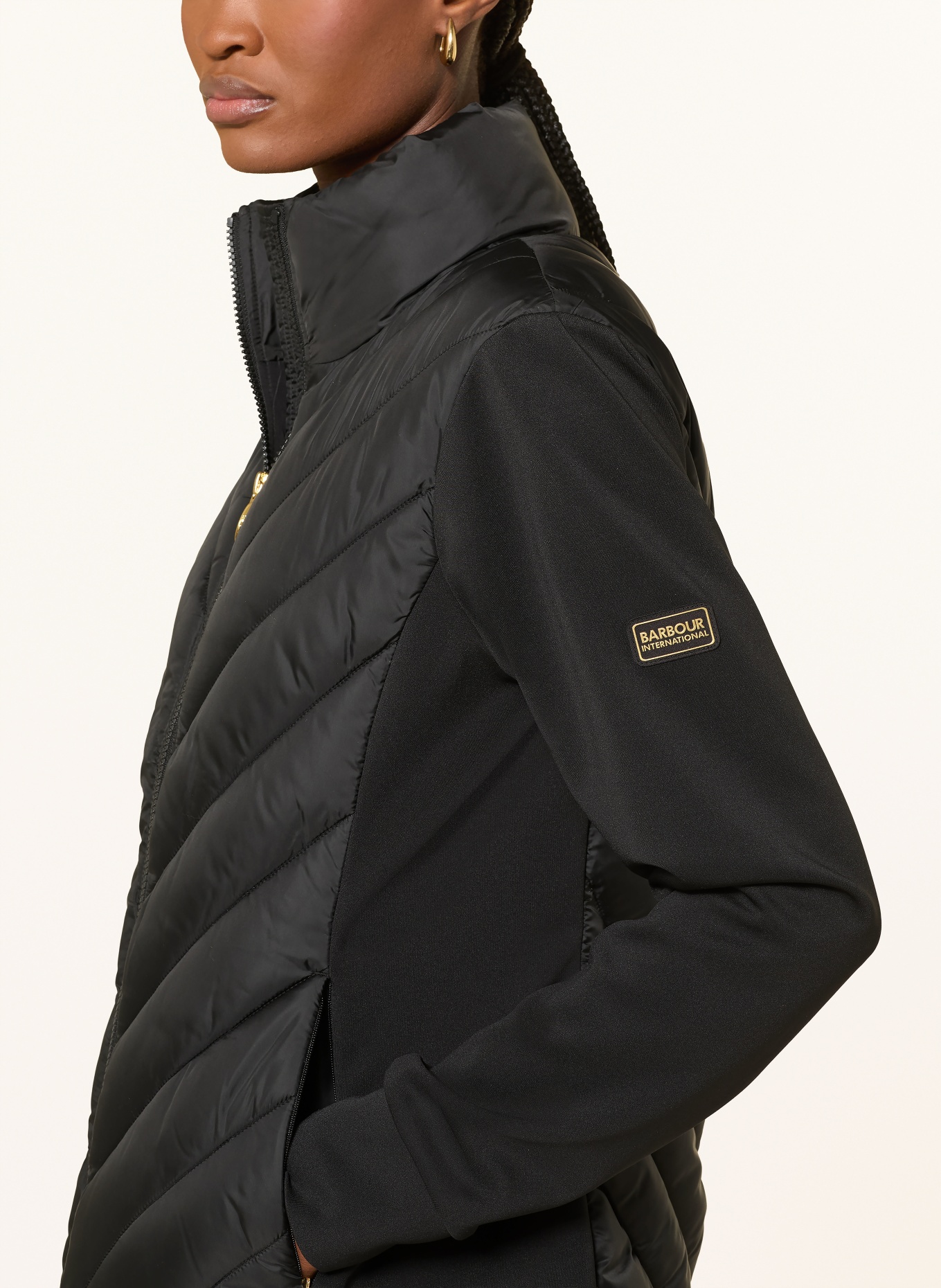 BARBOUR INTERNATIONAL Jacheta matlasată LUXARA din material mixt: NEGRU