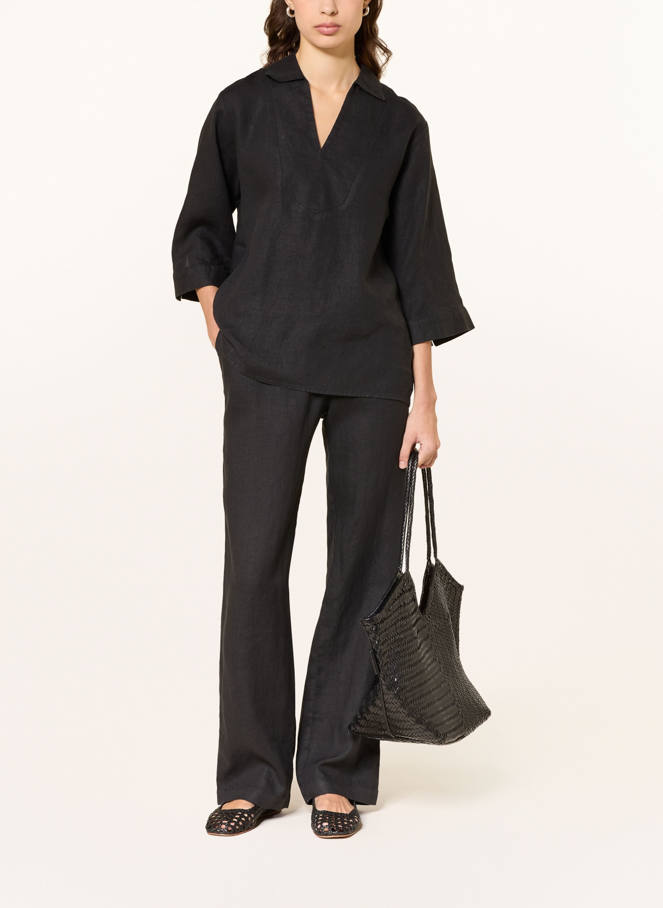 lilienfels Marlenenhose ANTON aus Leinen: SCHWARZ