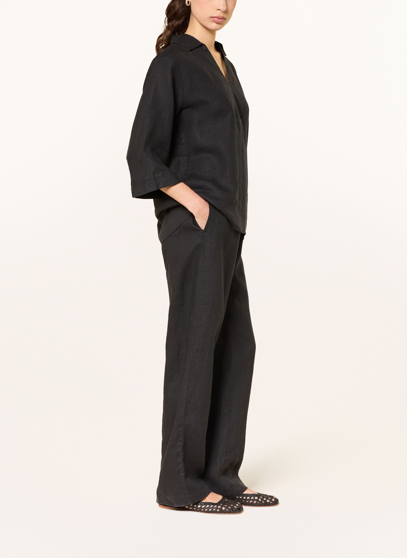 lilienfels Marlenenhose ANTON aus Leinen: SCHWARZ