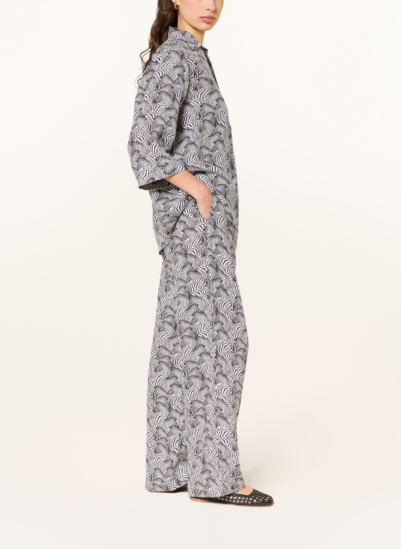 lilienfels Marlenenhose ANTON aus Leinen: SCHWARZ / WEISS