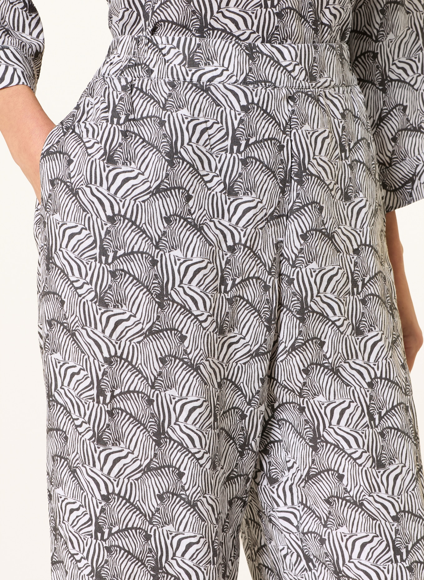 lilienfels Marlenenhose ANTON aus Leinen: SCHWARZ / WEISS