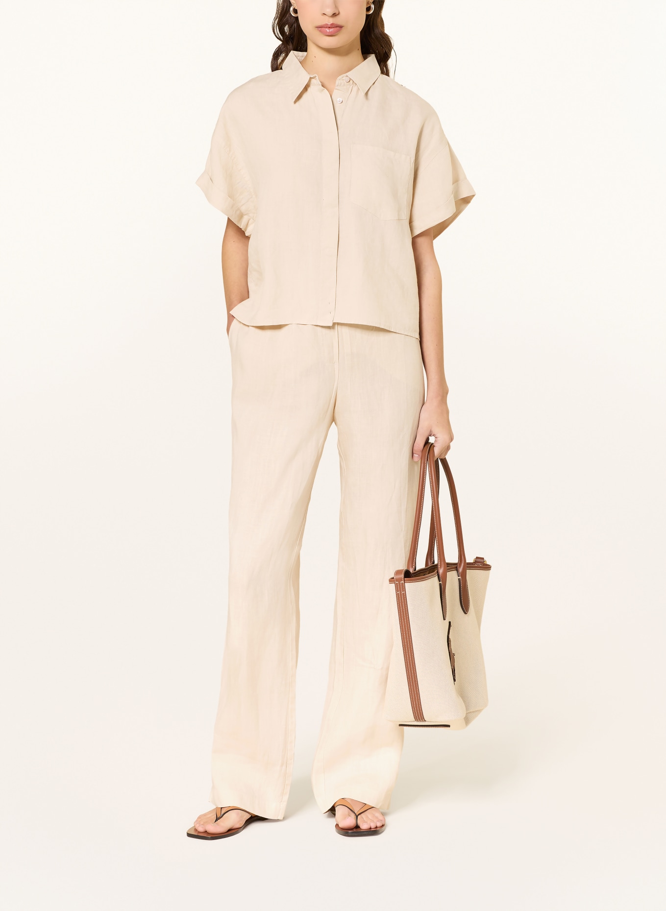 lilienfels ANTON linen wide-leg pants: BEIGE