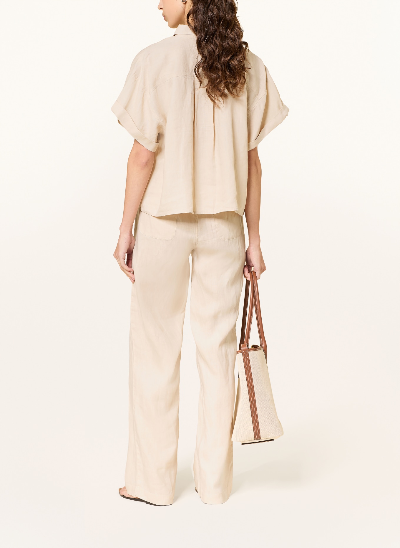 lilienfels ANTON linen wide-leg pants: BEIGE