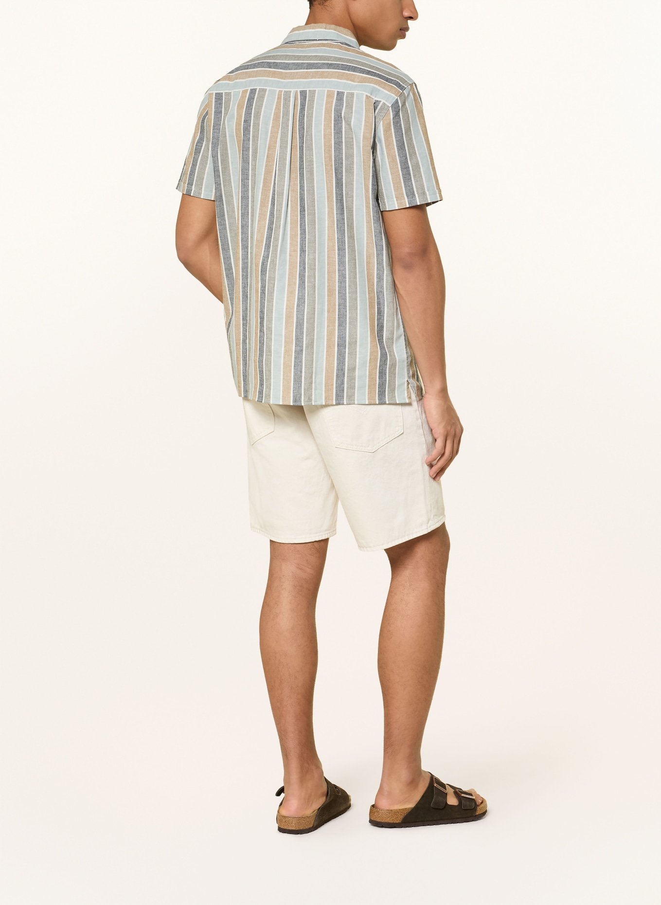 Barbour Korte mouwen overhemd HAYTON Relaxed Fit: BLAUWGRIJS / CAMEL / BLAUW