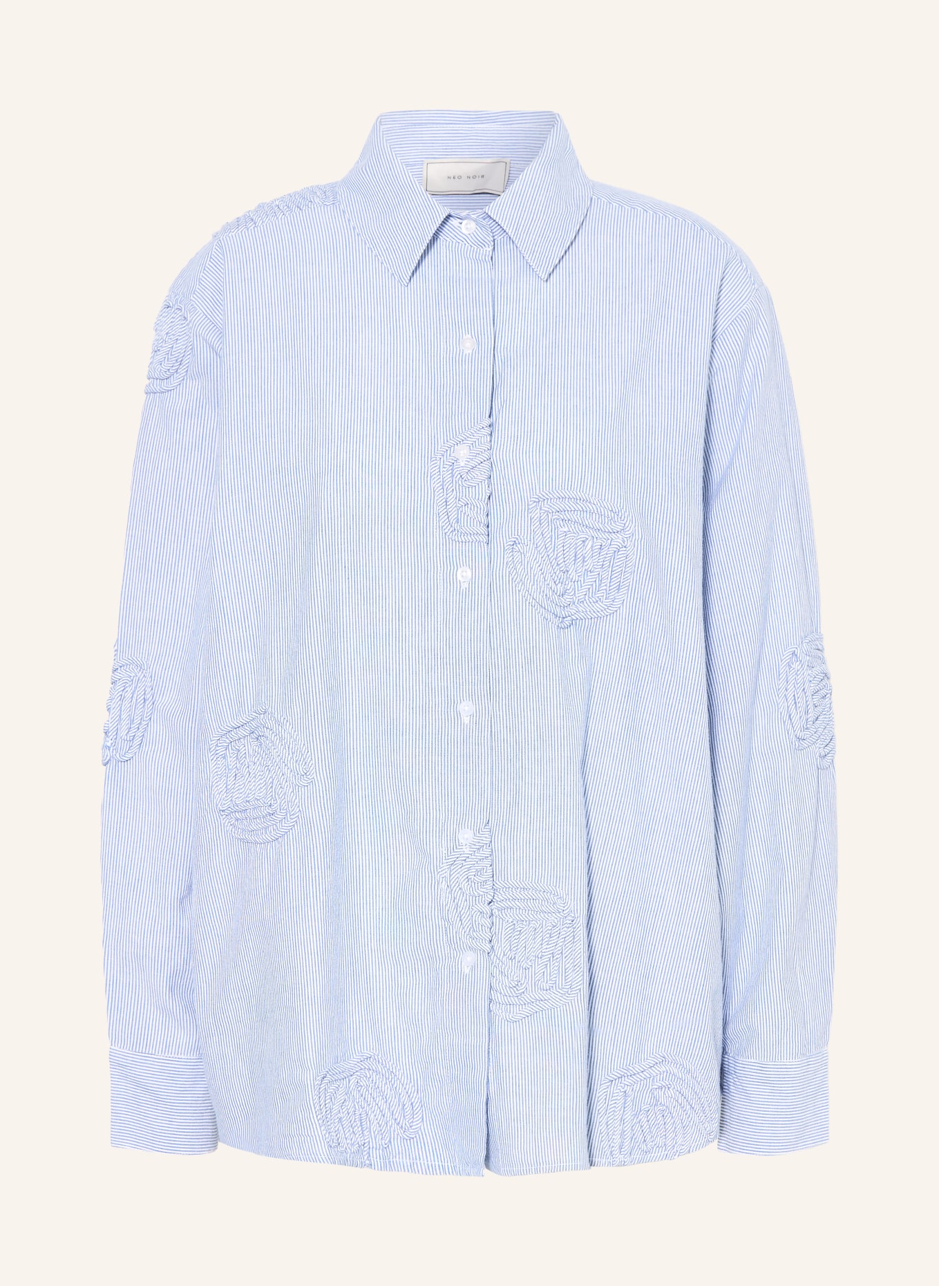 NEO NOIR DALMA DORI shirt blouse: LIGHT BLUE / WHITE