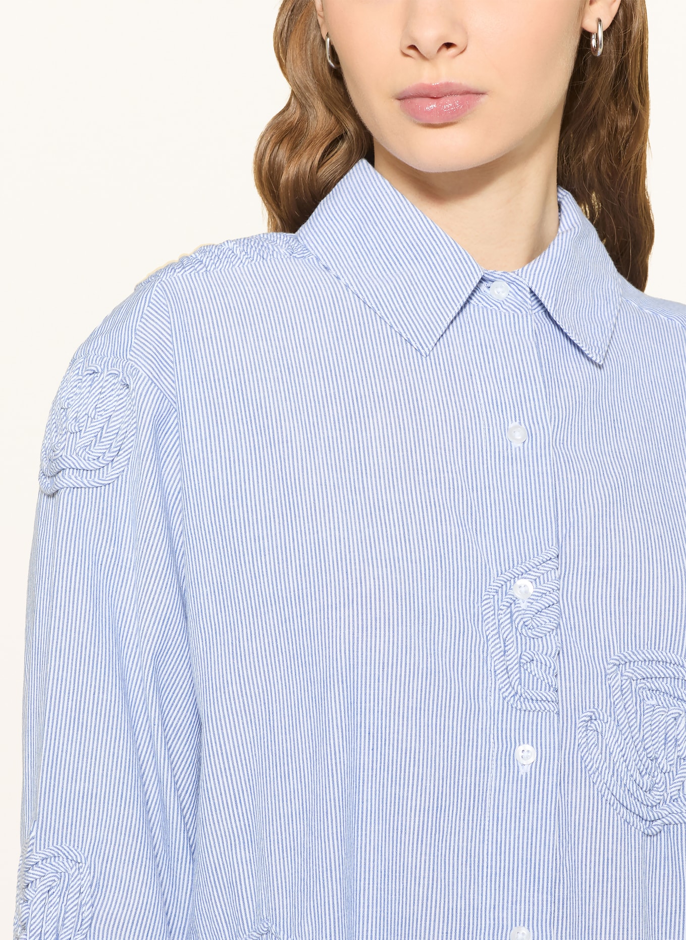 NEO NOIR DALMA DORI shirt blouse: LIGHT BLUE / WHITE