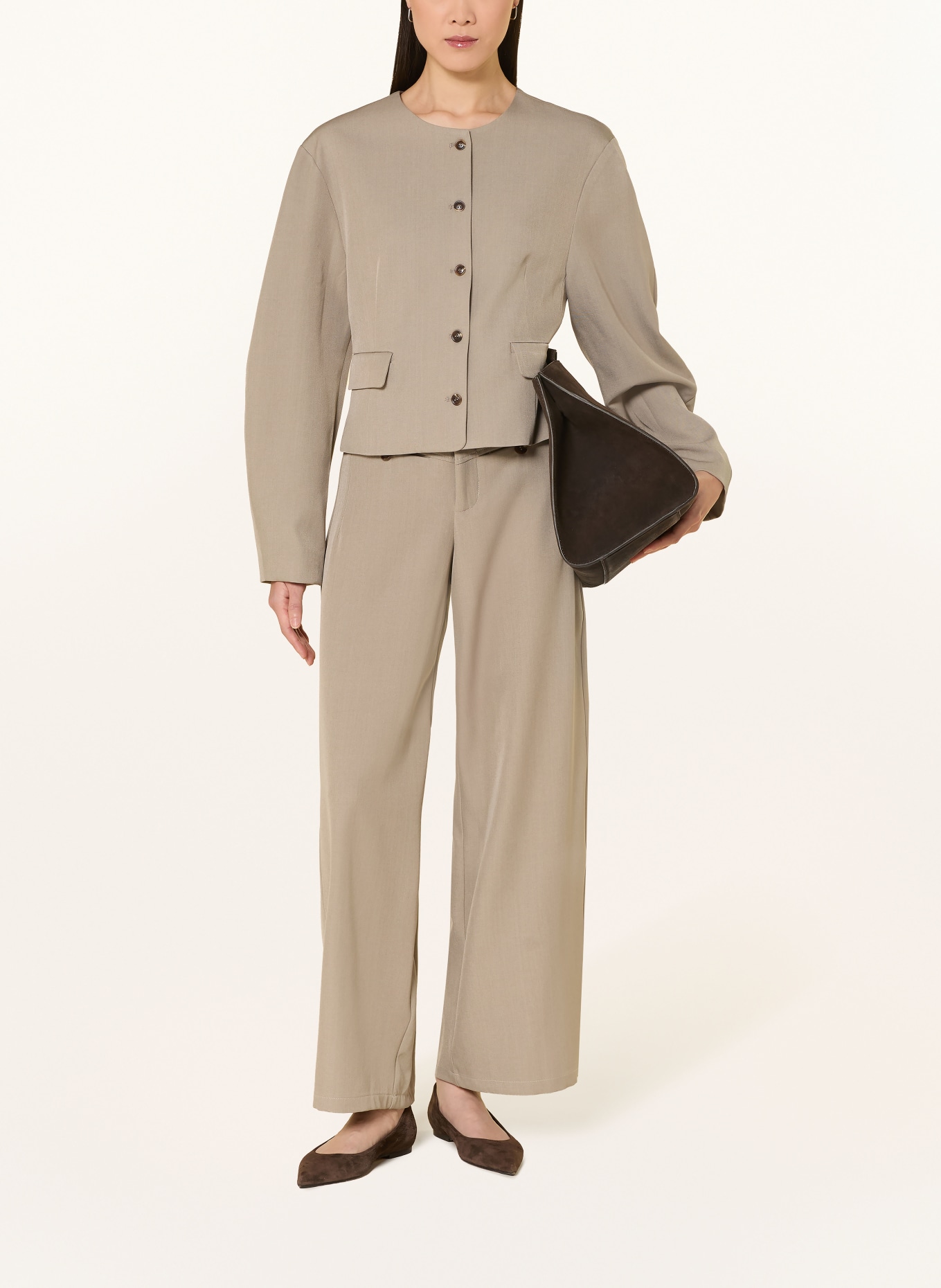 NEO NOIR Kalhoty Marlene MASSIE: ČERNOŠEDÁ