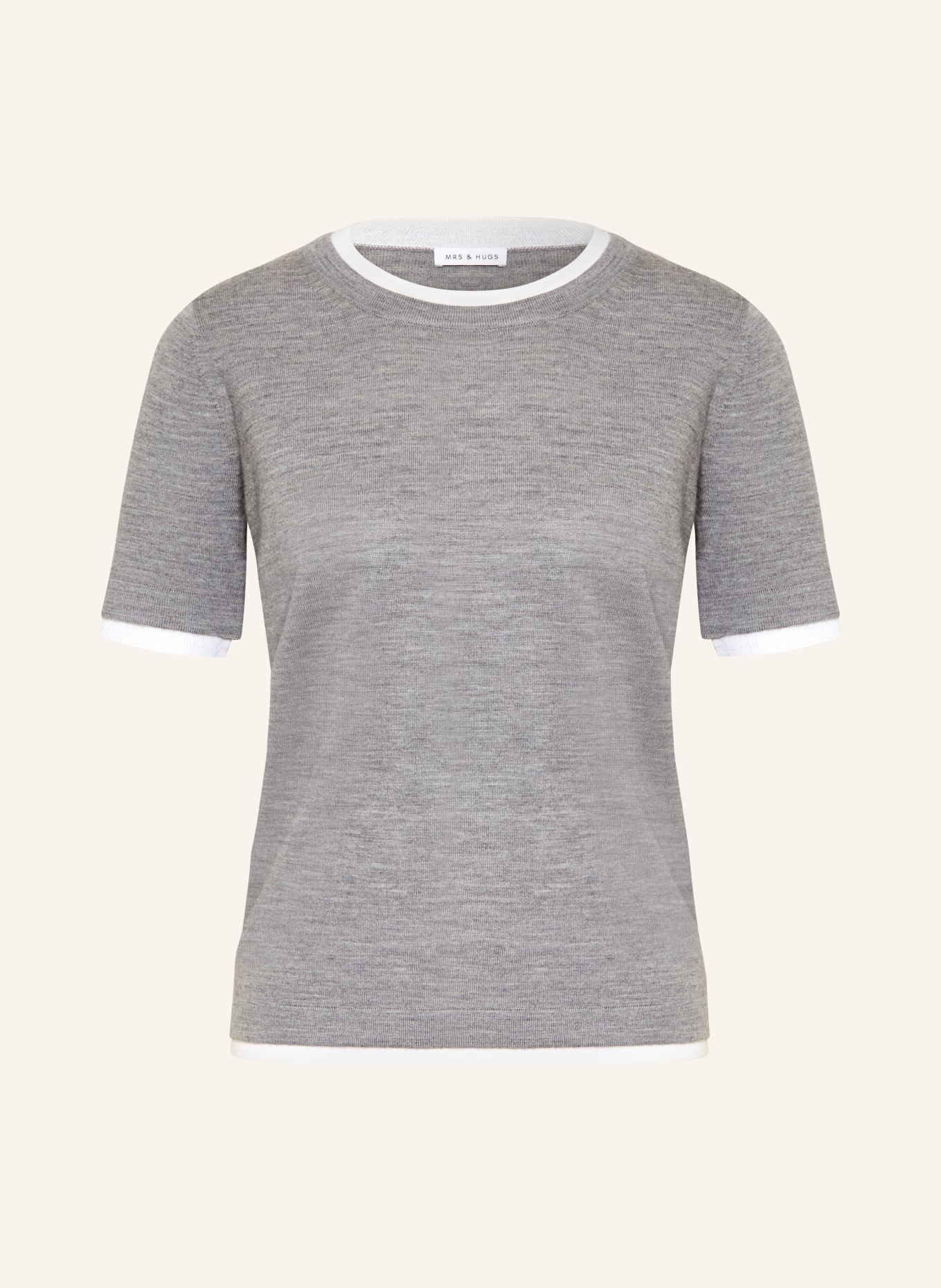 MRS & HUGS Strickshirt: GRAU / WEISS