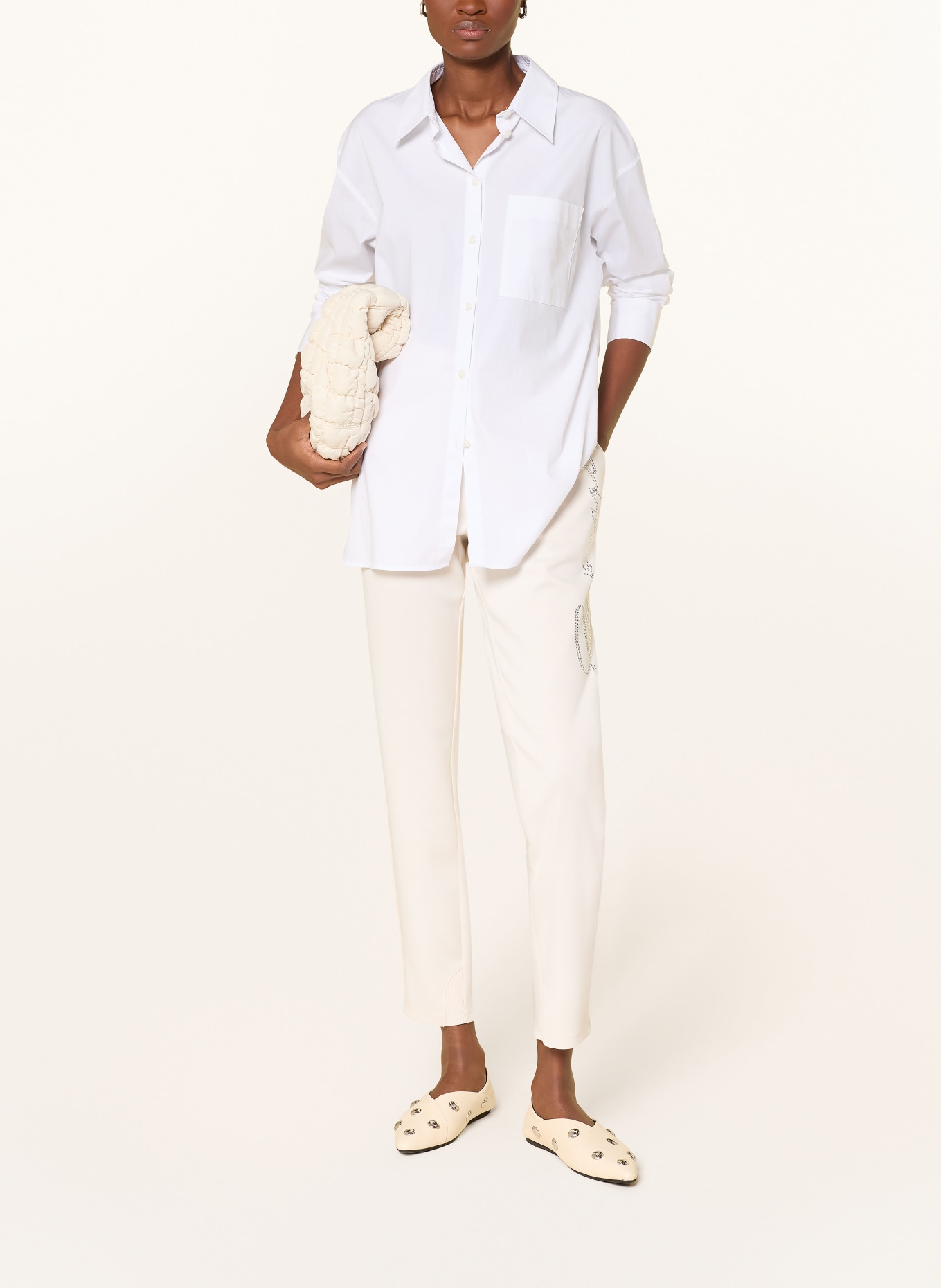 monari Sweatpants with rhinestones: CREAM