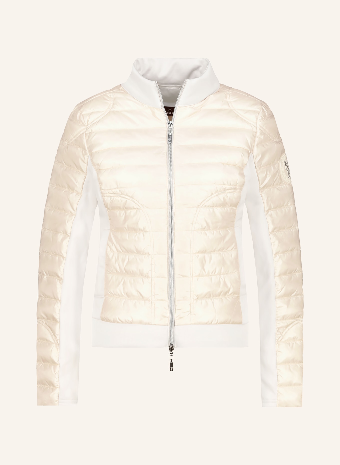 monari Steppjacke im Materialmix mit Schmucksteinen: CREME