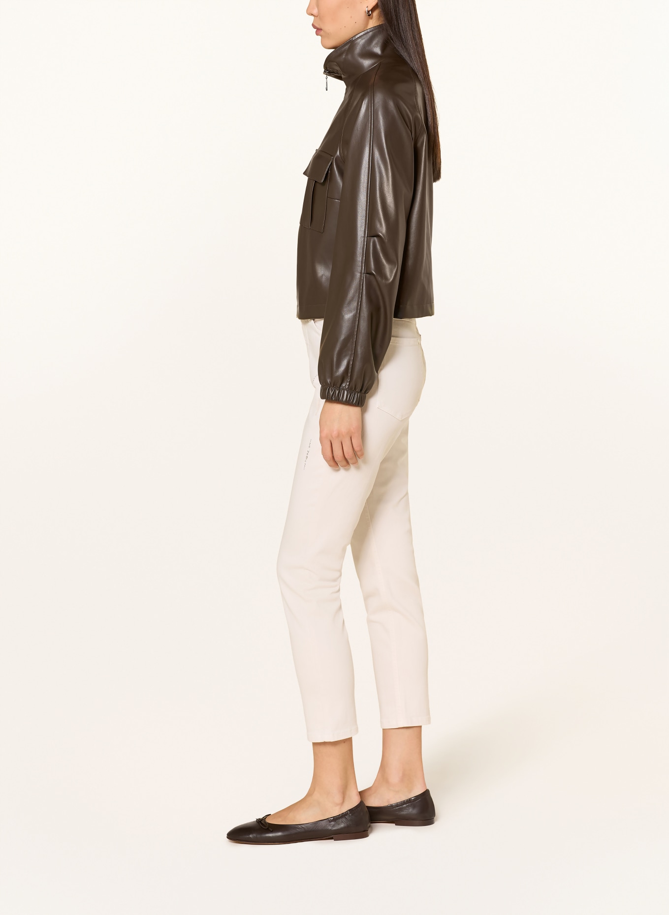 monari Cropped Jeans mit Schmucksteinen: 124 champagne beige